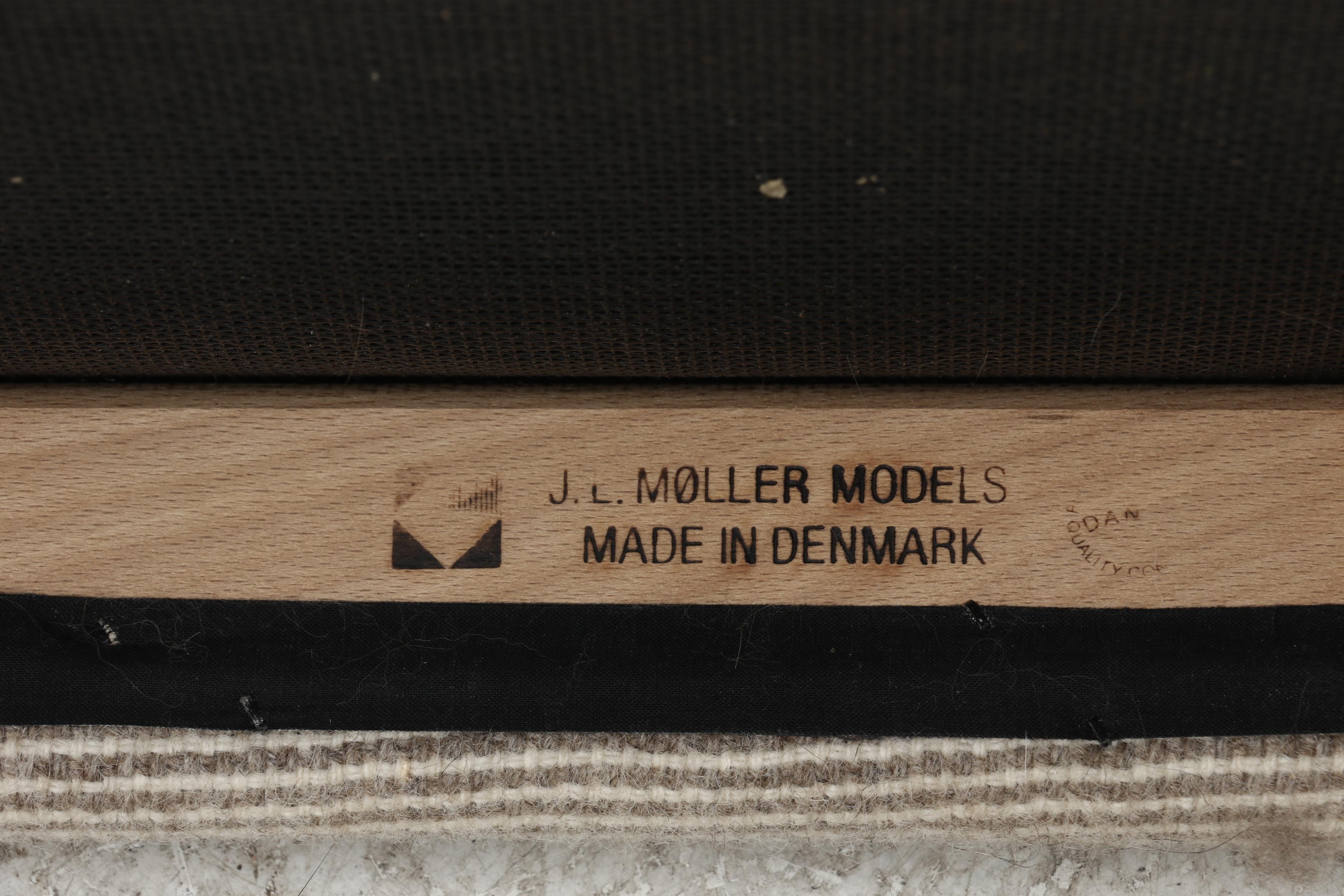 Six Danish Modern Teak Dining Chairs, by J.L. Moller Models, Denmark