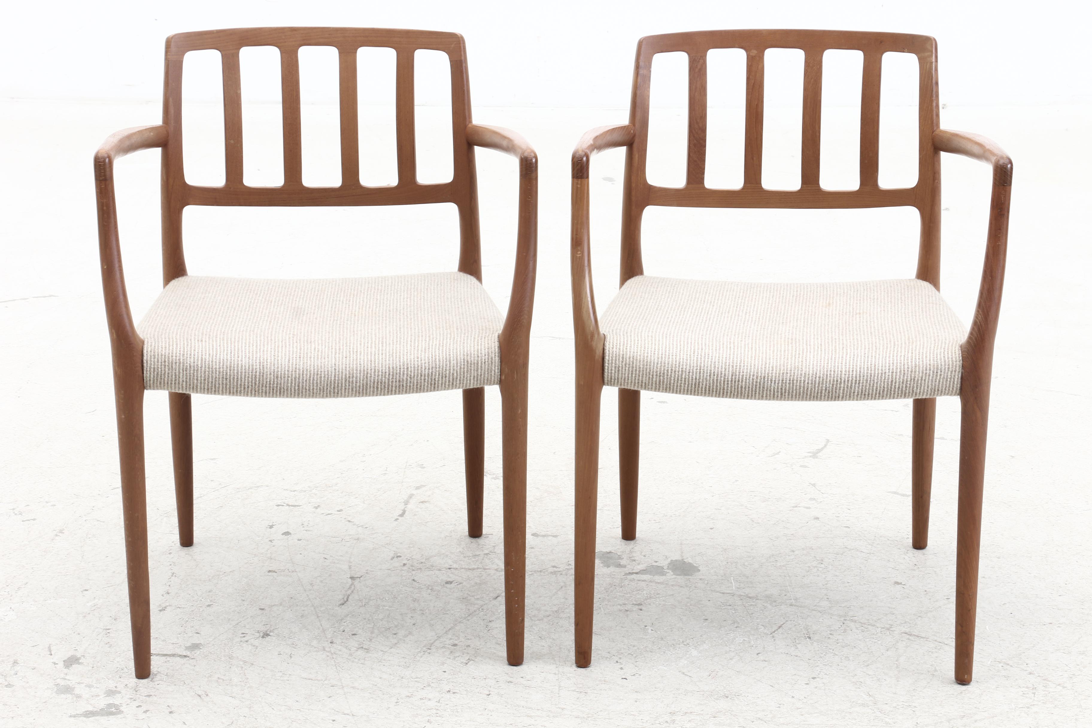 Six Danish Modern Teak Dining Chairs, by J.L. Moller Models, Denmark