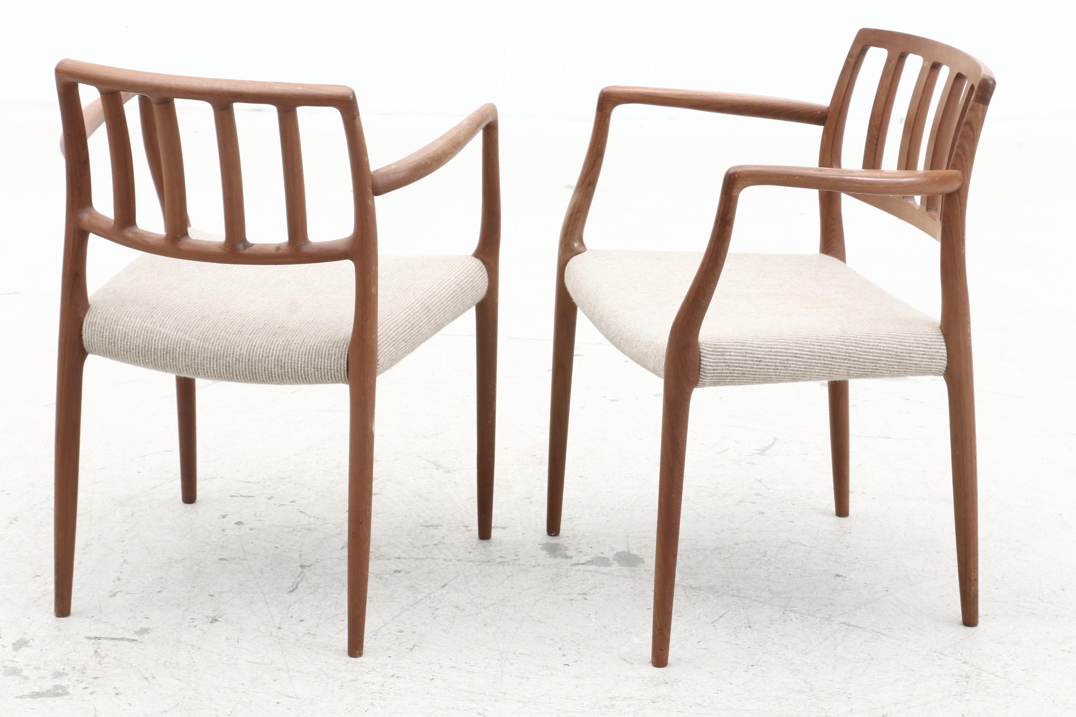 Six Danish Modern Teak Dining Chairs, by J.L. Moller Models, Denmark