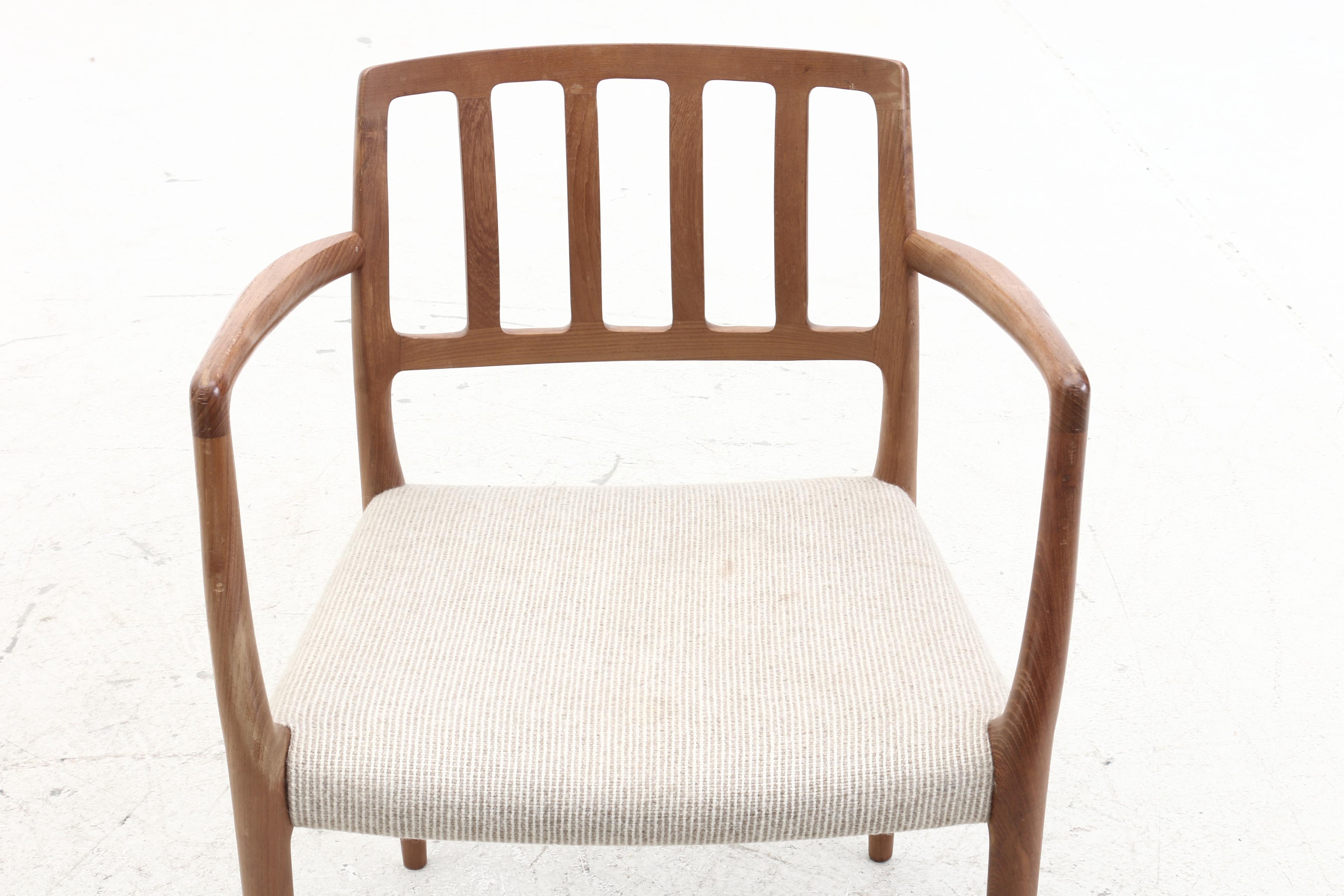 Six Danish Modern Teak Dining Chairs, by J.L. Moller Models, Denmark
