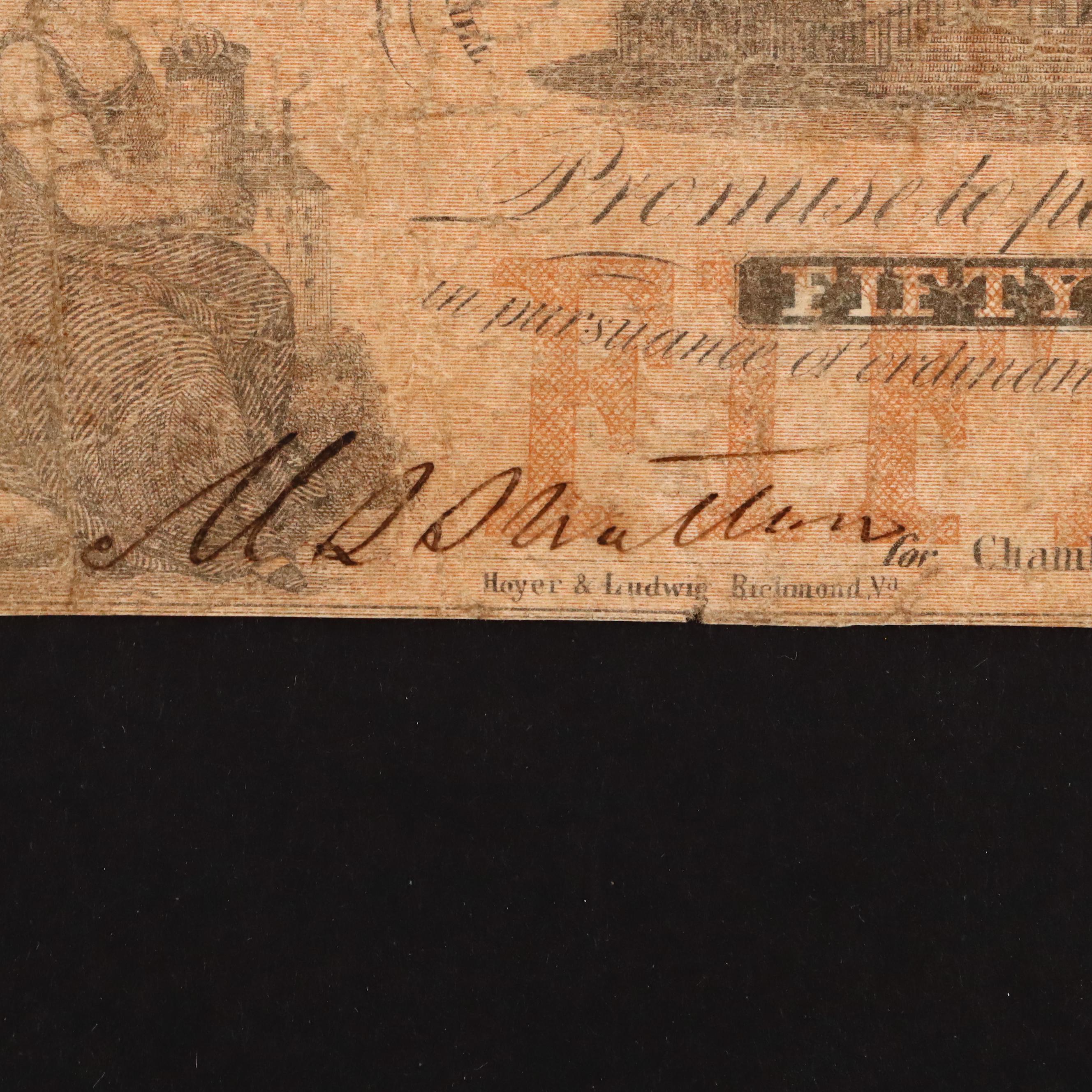 Four Different Circa 1860 Virginia Obsolete Currency Notes