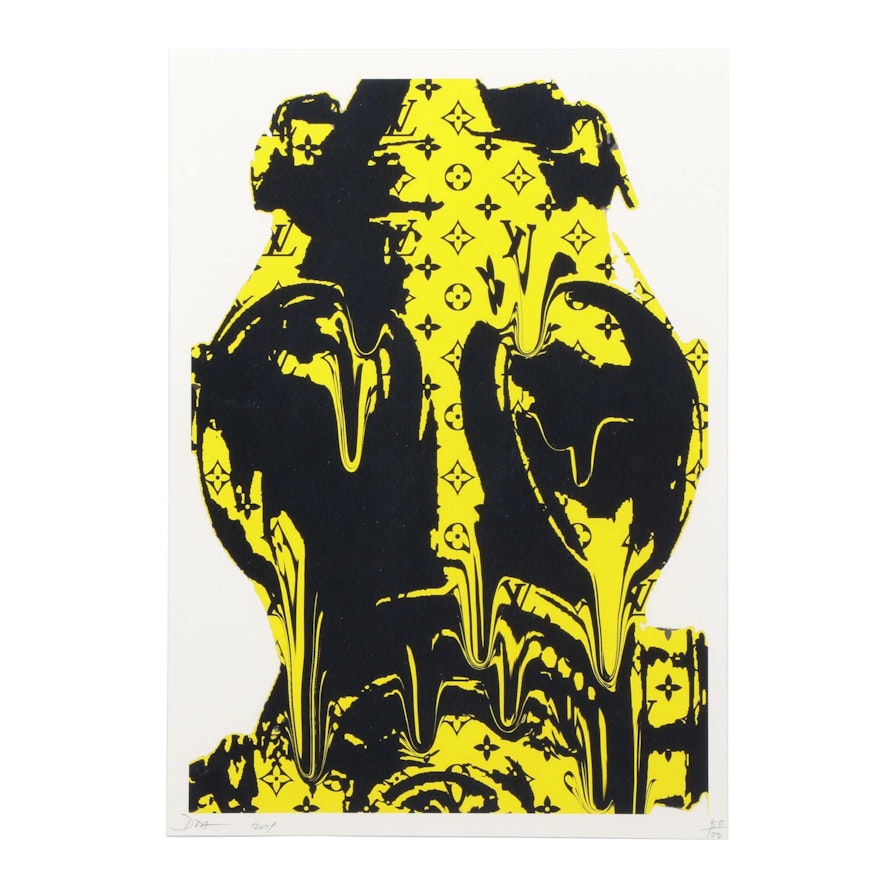 Death NYC Graphic Print "L Mask Closeup Yellow"
