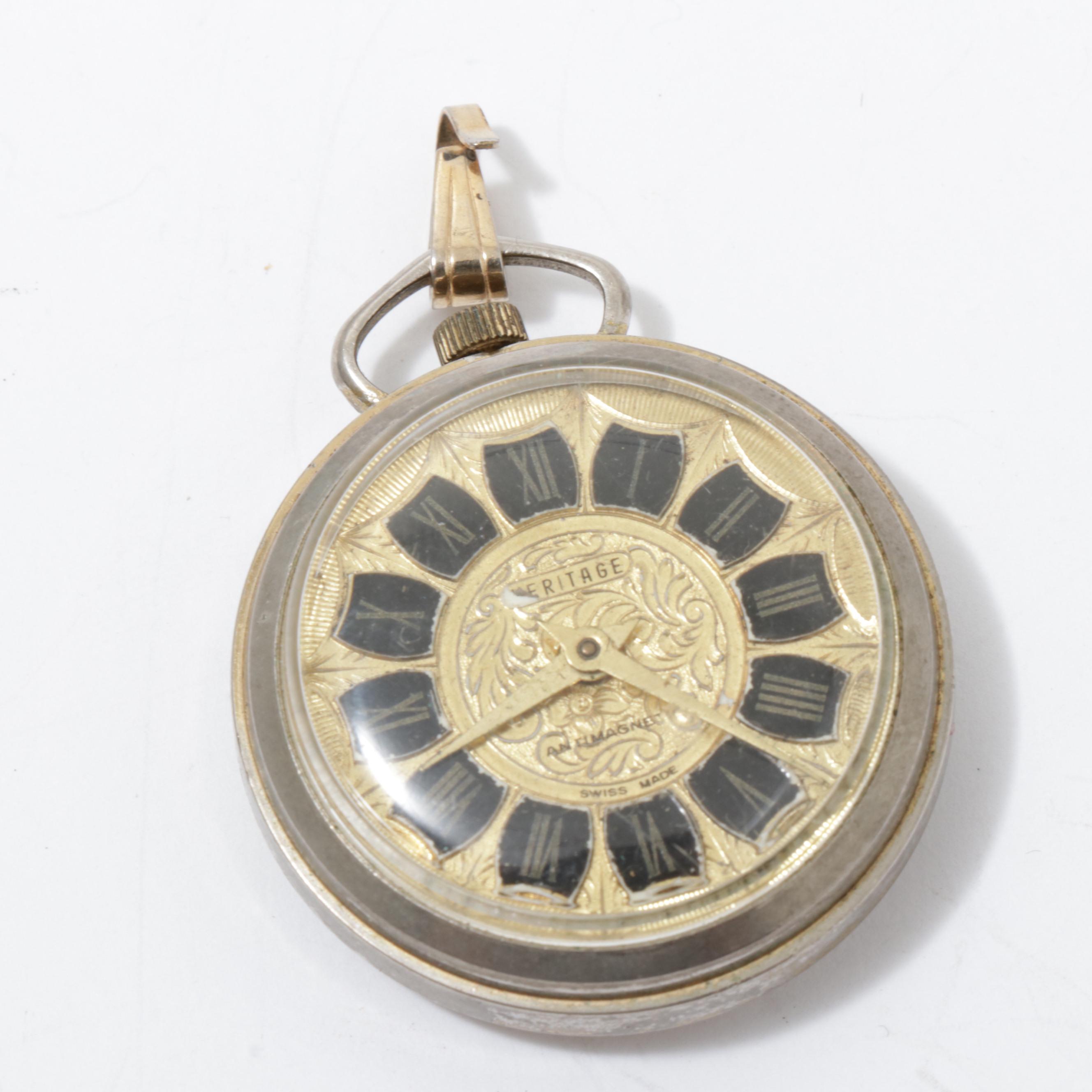 Enid & Heritage Swiss Made Vintage Pocketwatch Pendant Watches
