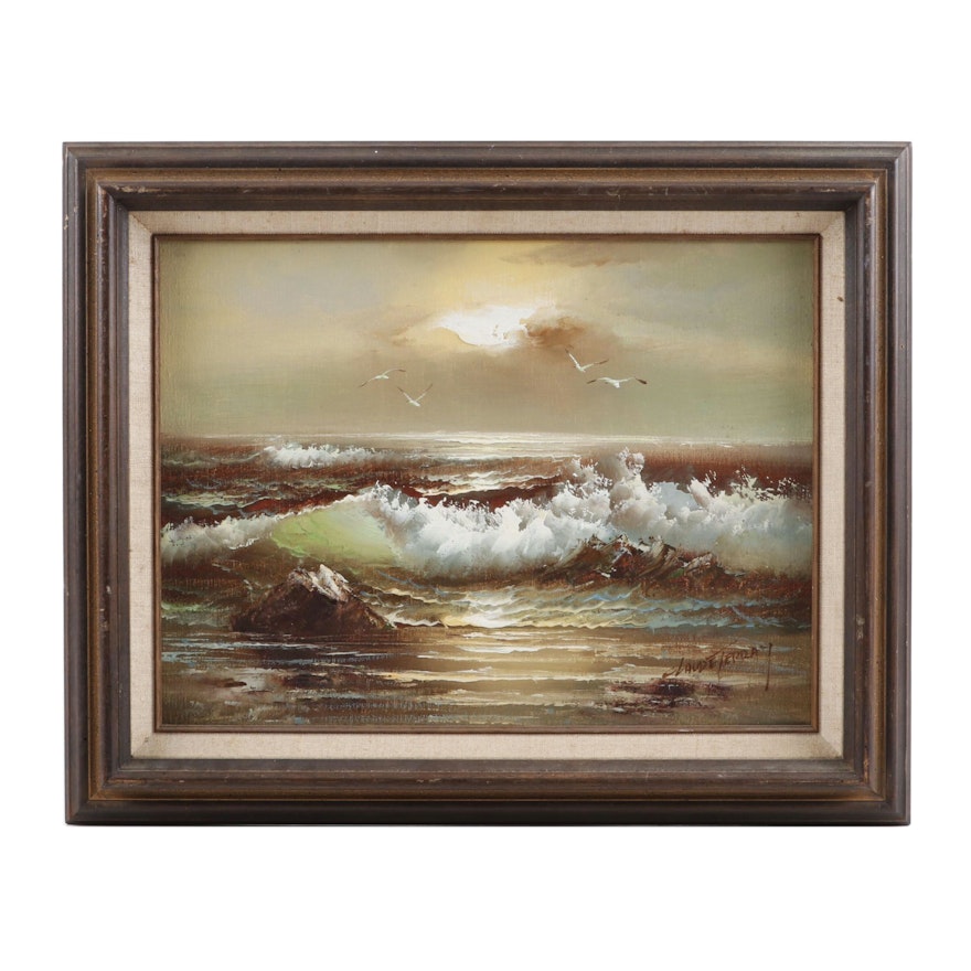 Claude Terray Seascape Oil Painting