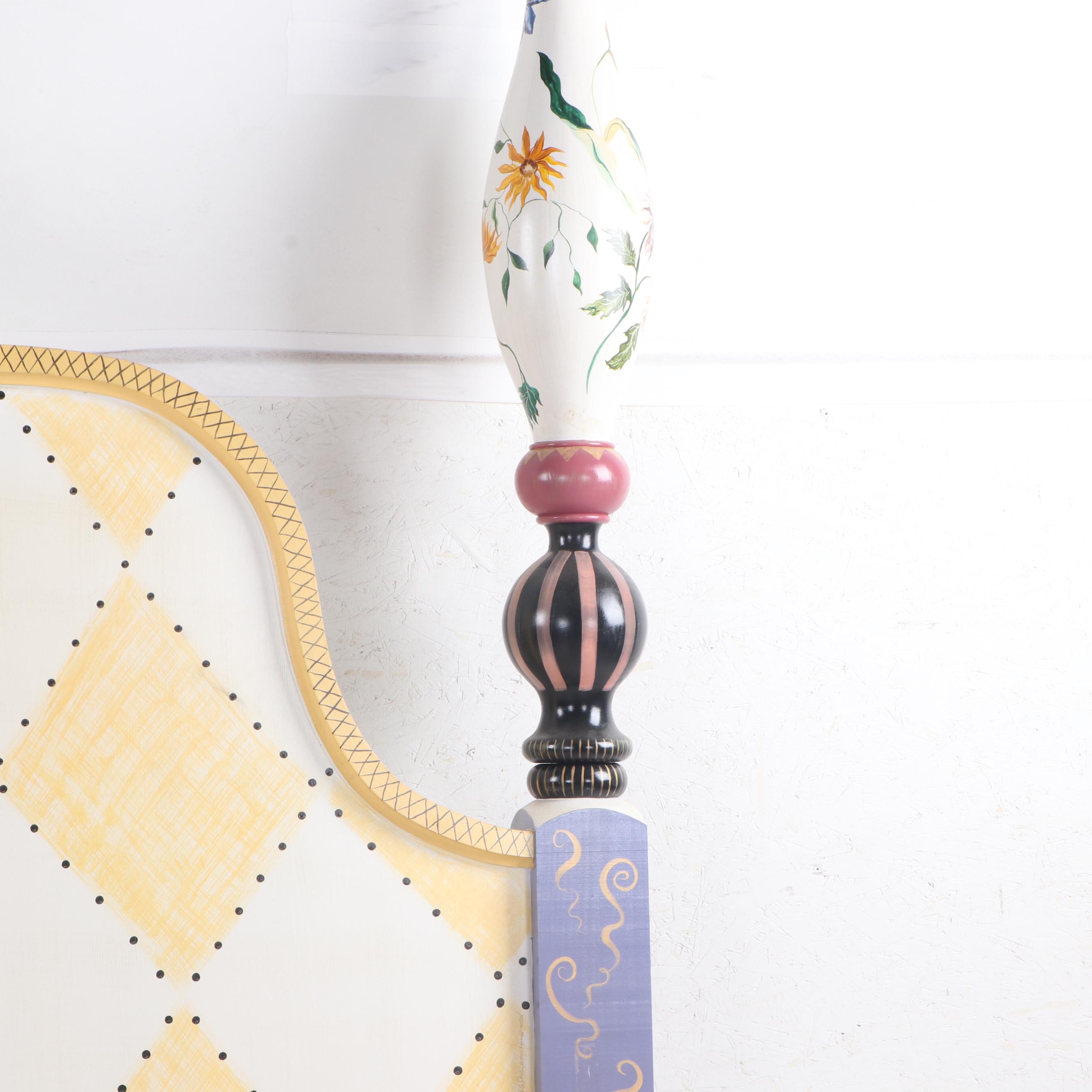 Stonehouse Farm Goods Hand-Painted Wood King Sized Bed Frame