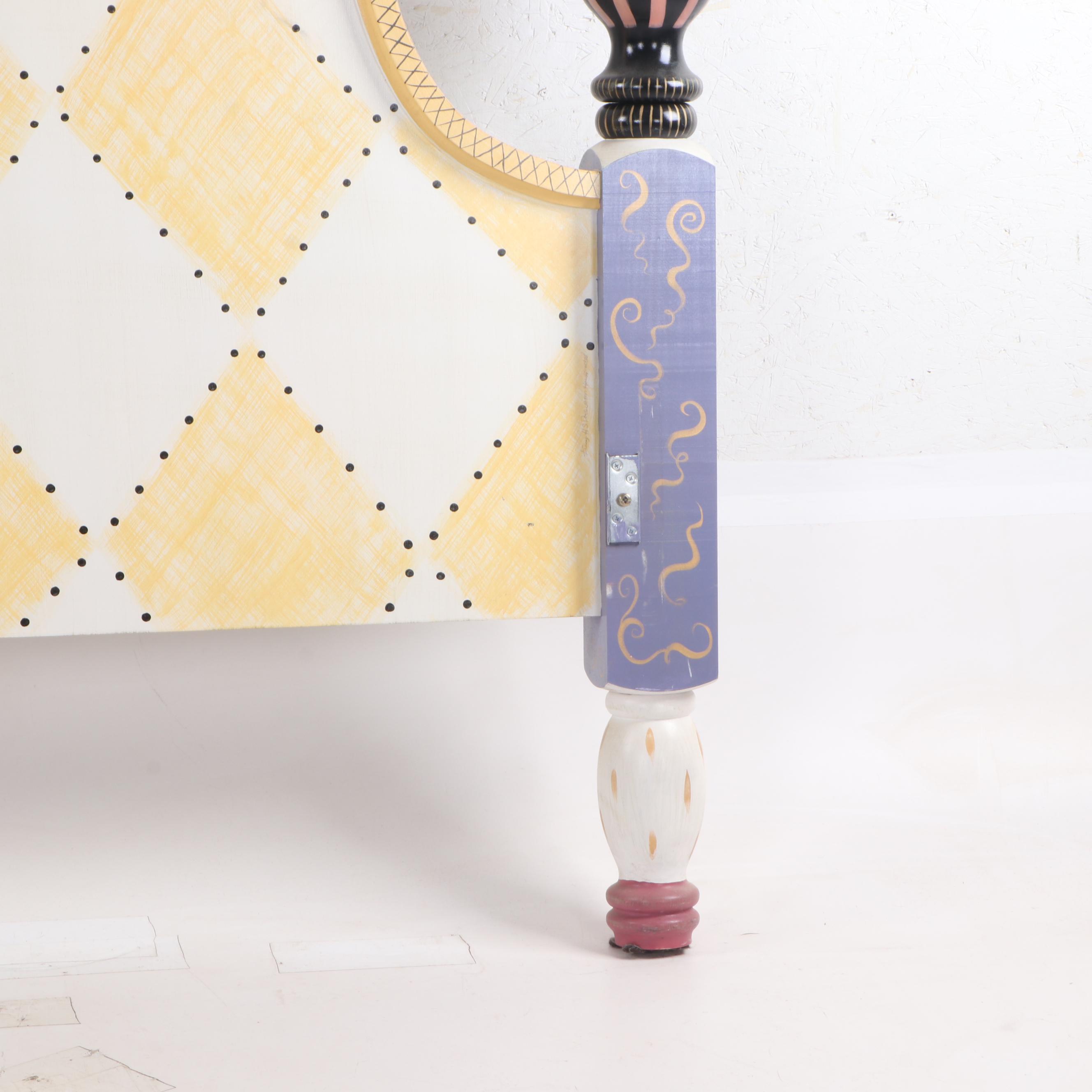 Stonehouse Farm Goods Hand-Painted Wood King Sized Bed Frame