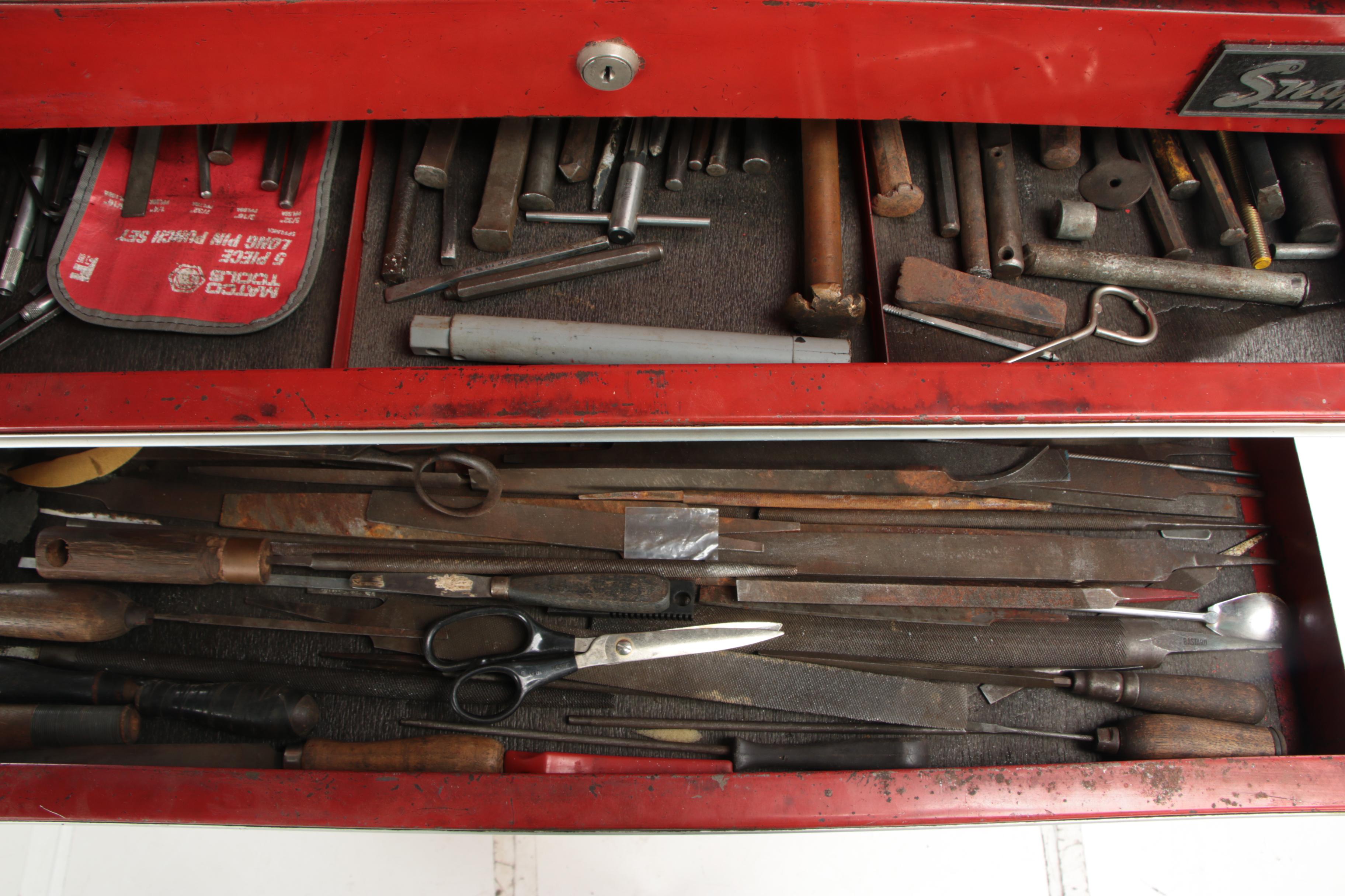 Snap-On Motorcycle Garage Tool Chest, Hand and Power Tools, and More