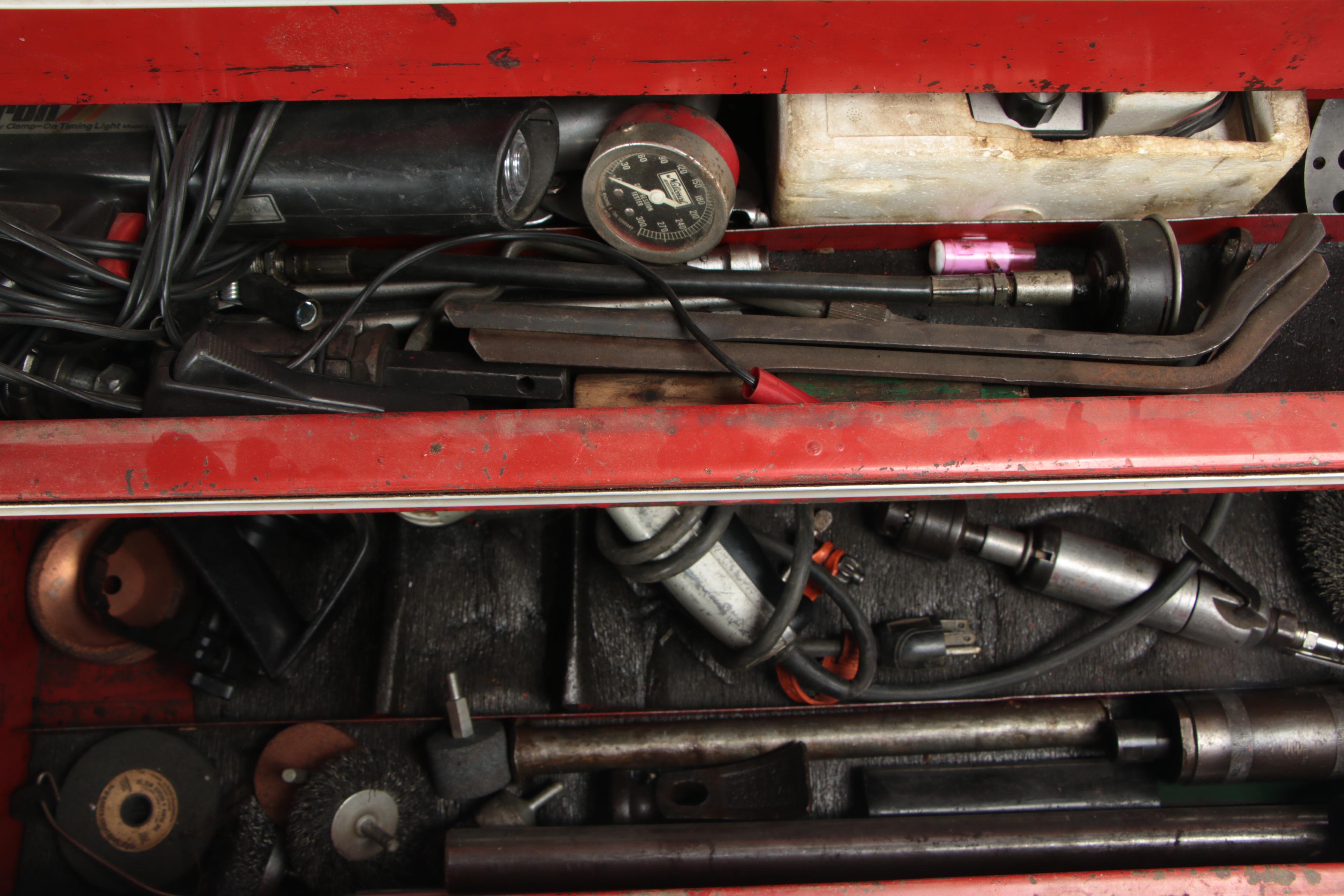 Snap-On Motorcycle Garage Tool Chest, Hand and Power Tools, and More