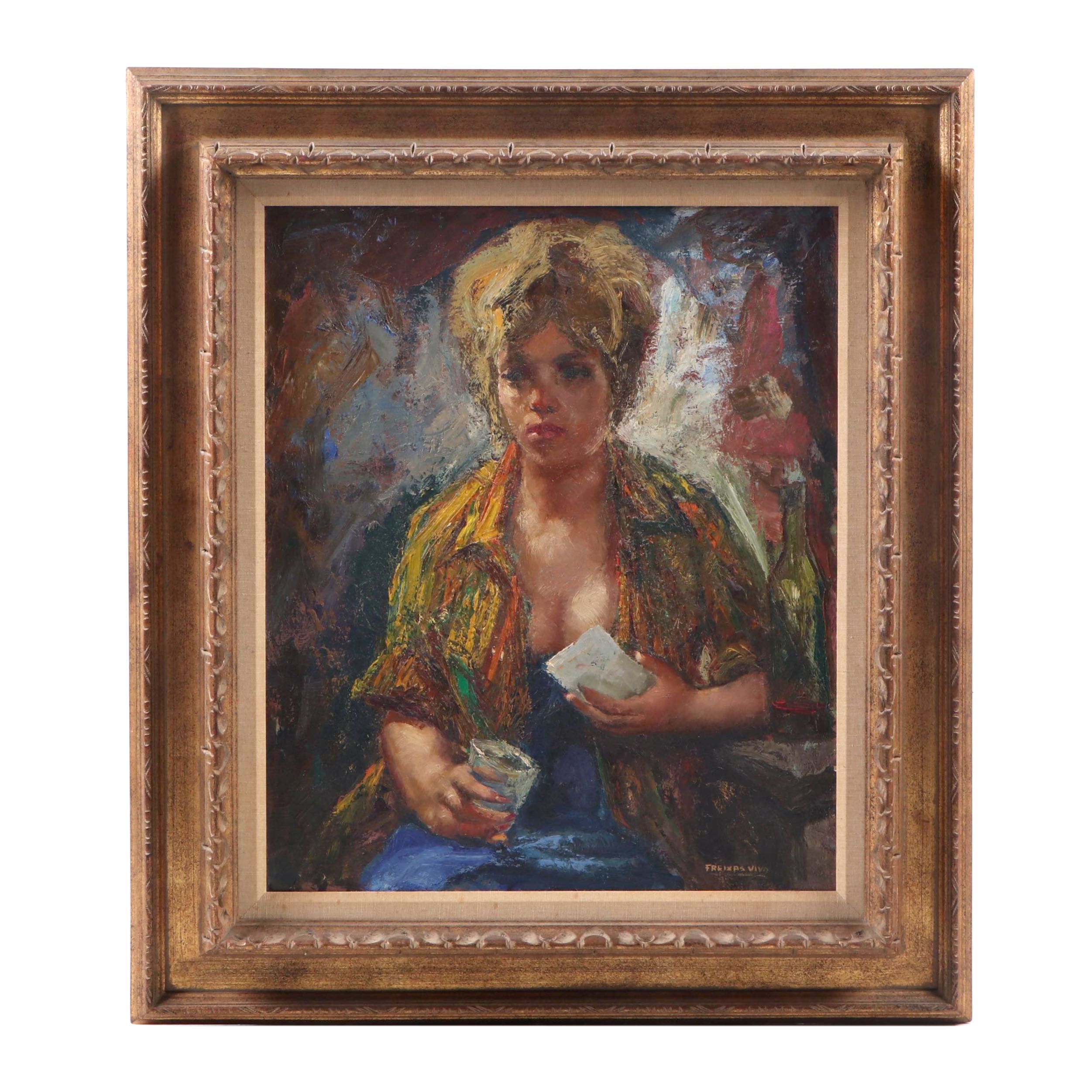 Amadeo Freixas Vivo Portrait Oil Painting