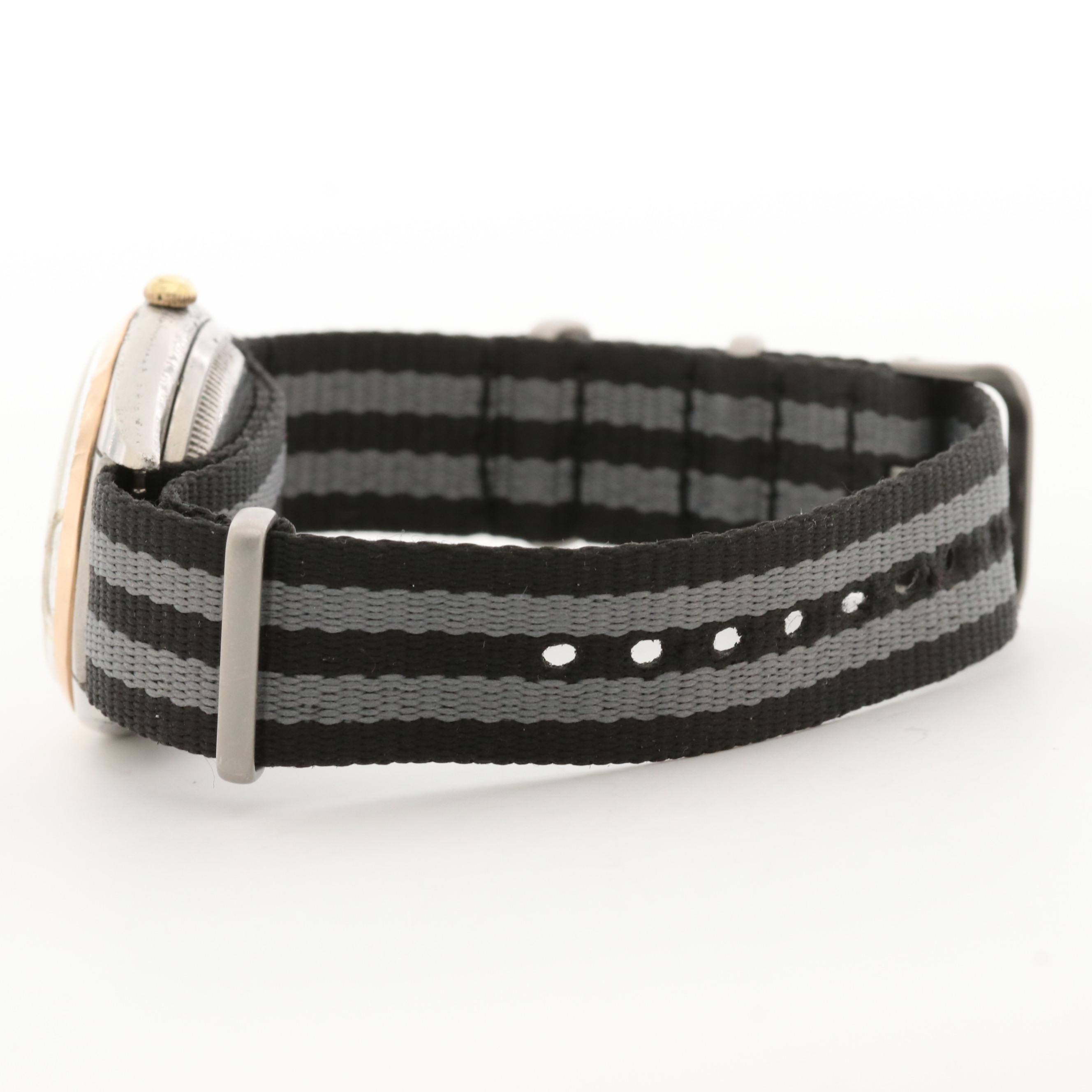 Vintage Rolex Datejust Big Bubbleback 14K Gold and Stainless Steel Watch,1947