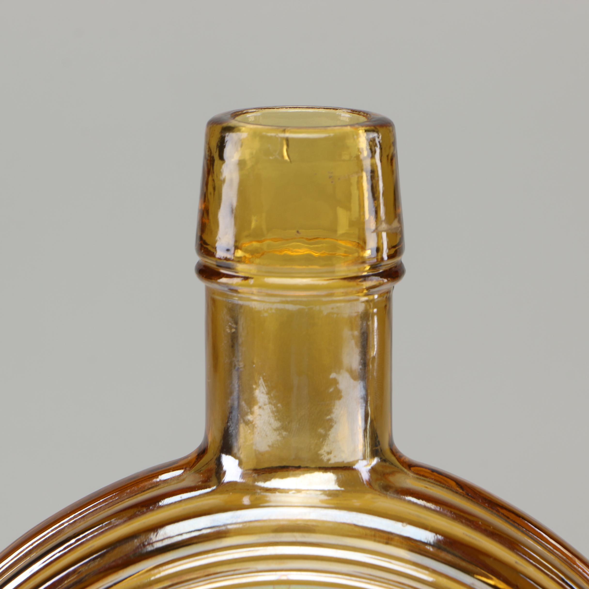 Wheaton Glass "Will Rogers" and "Abraham Lincoln" Iridescent Bottles