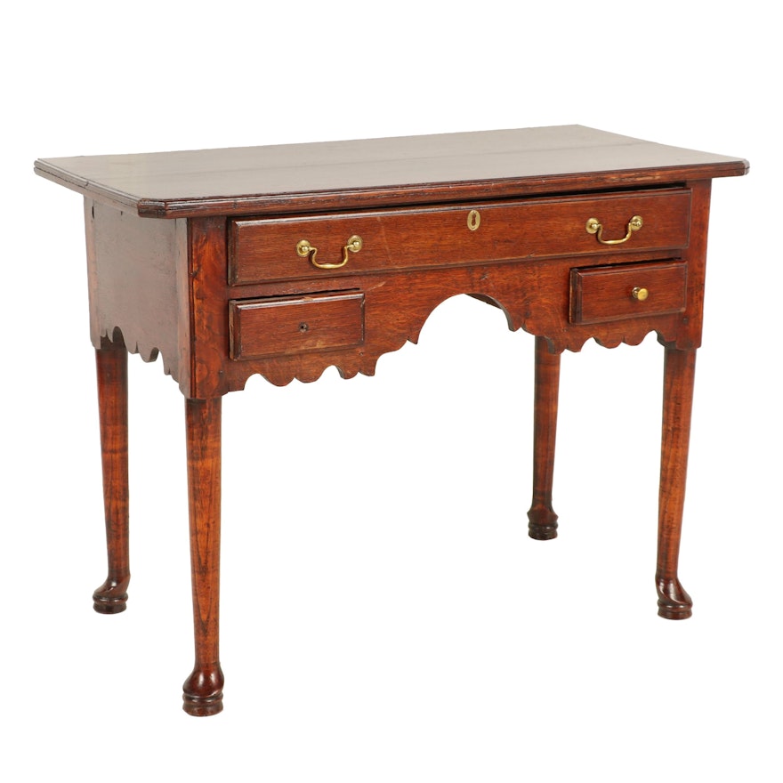 Queen Anne Oak Dresser Base, Late 18th / Early 19th Century and Later