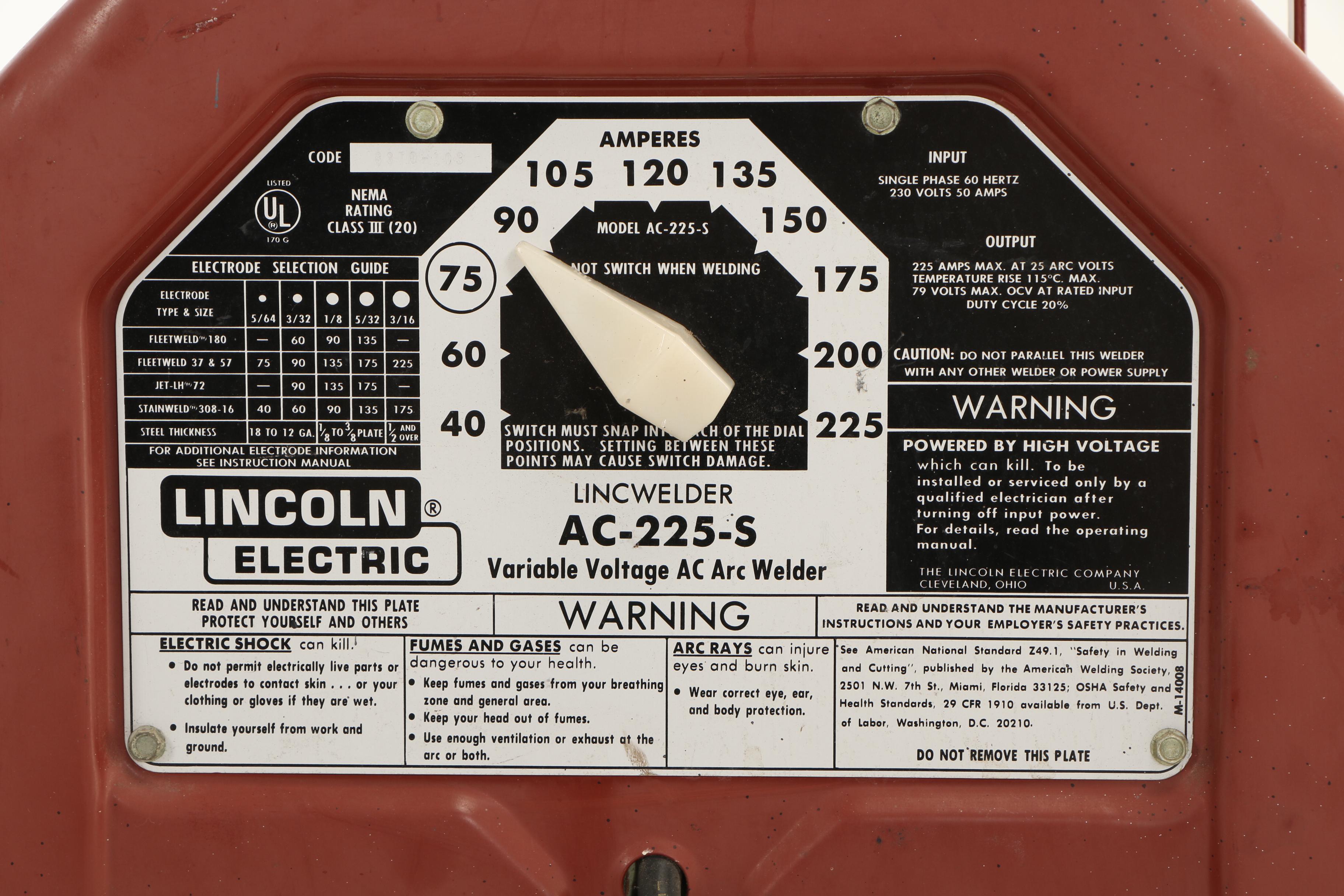 Lincoln Electric Lincwelder AC-225-S