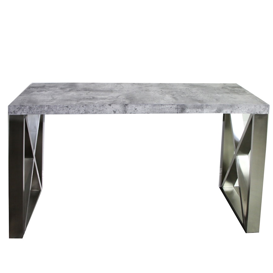 Contemporary Engineered Wood and Metal Console Table