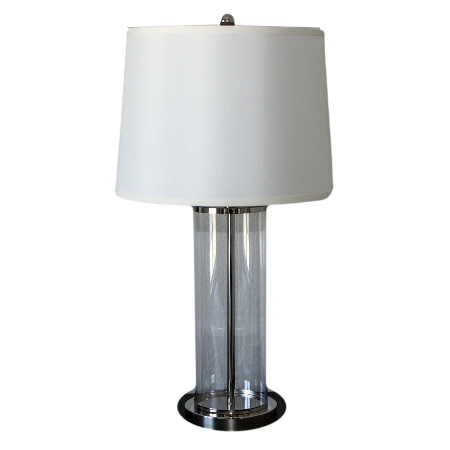 Contemporary Glass and Metal Table Lamp