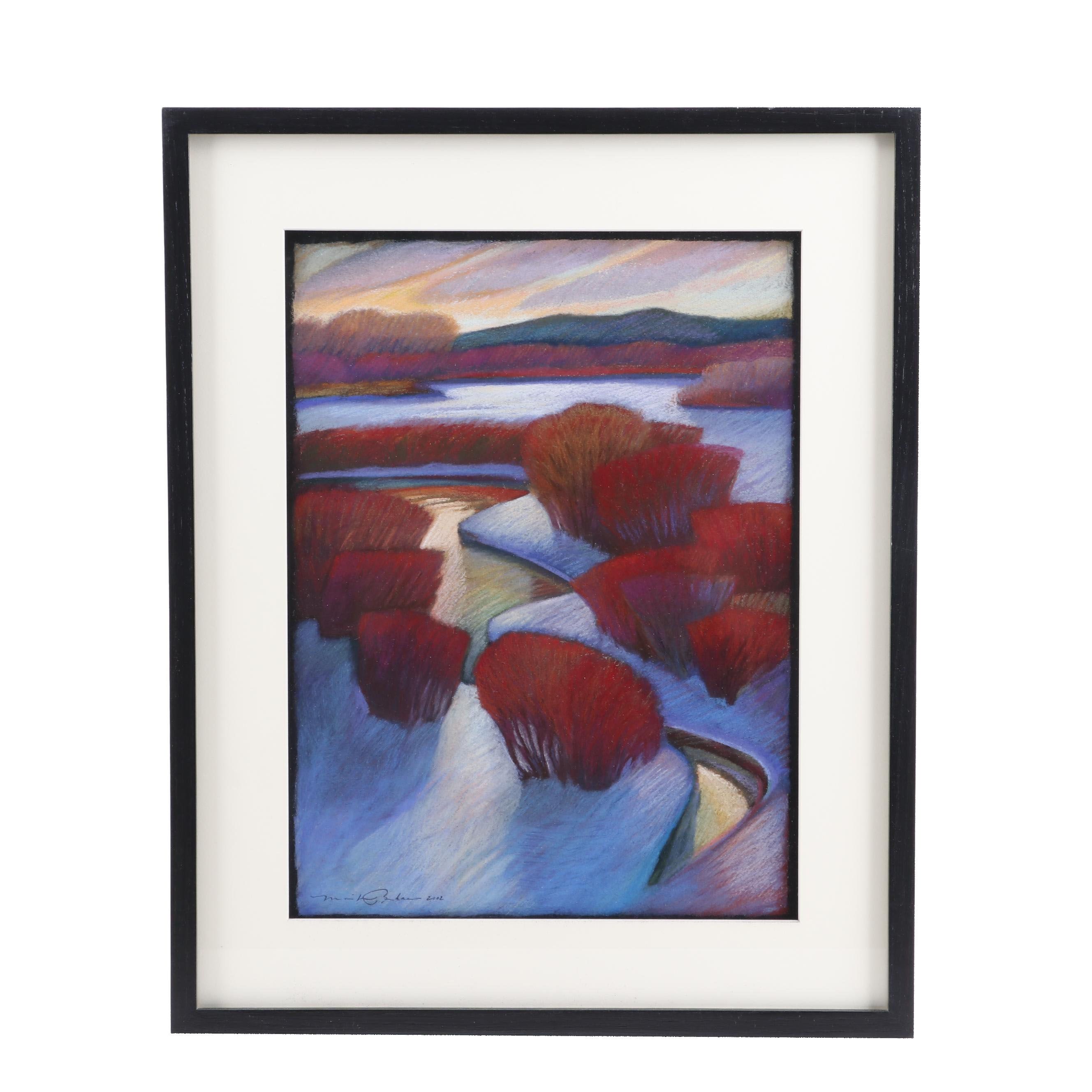 Marilyn Ruseckas Pastel Drawing "Winter Color," 2002