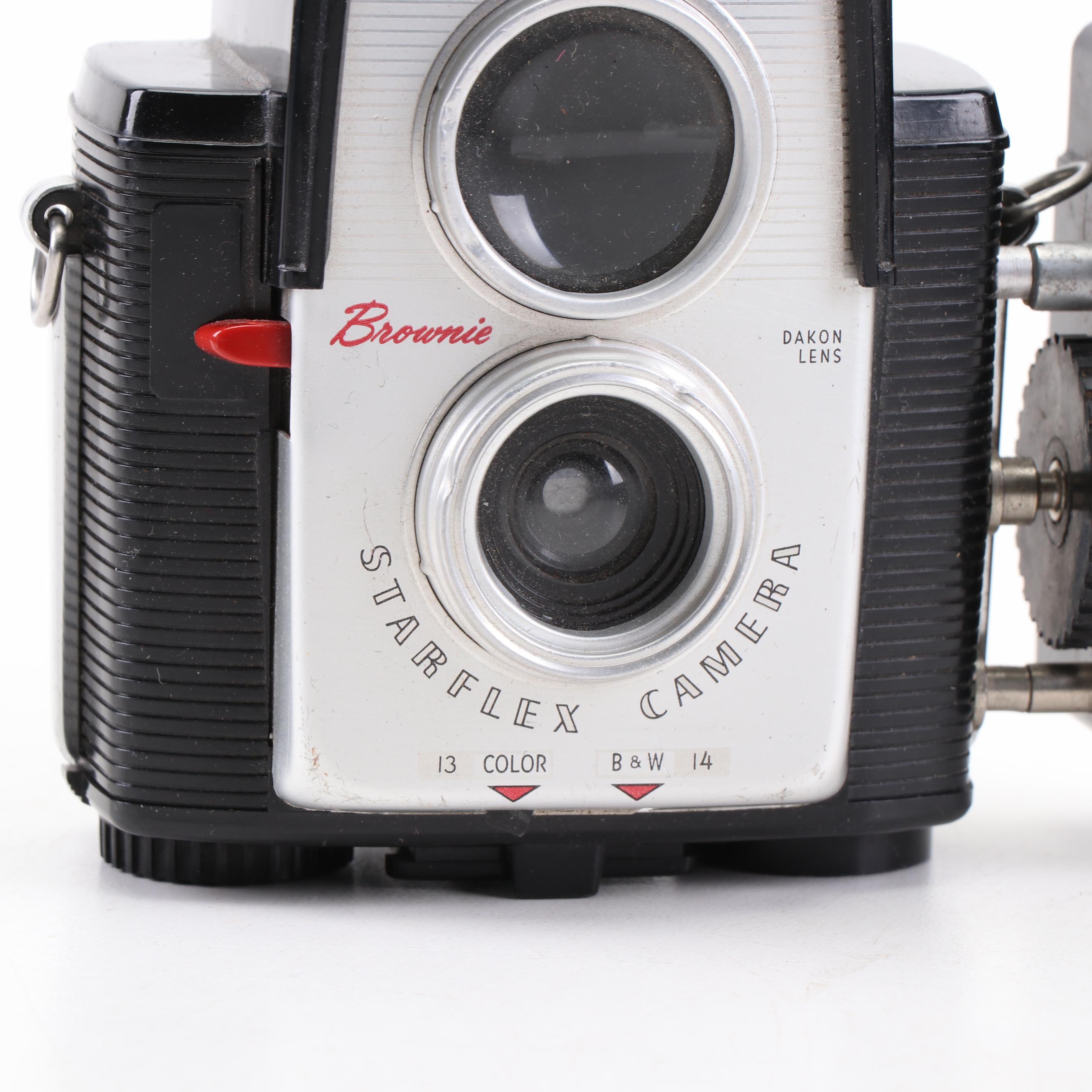 8 mm Movie Cameras including Kodak Brownie Starflex, Hawkeye 8, and Revere 8