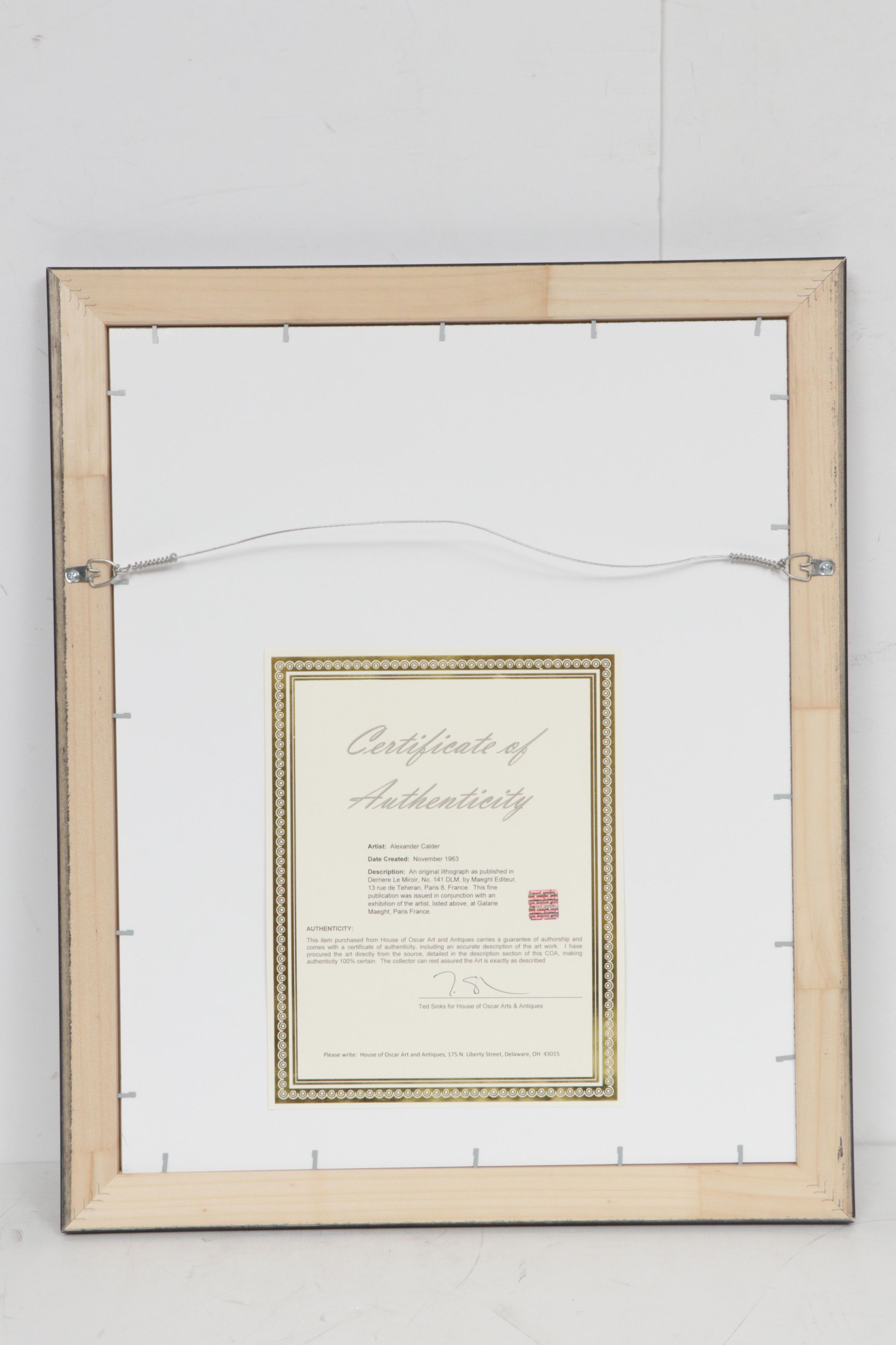 Alexander Calder Color Lithograph for "Derrière le Miroir"