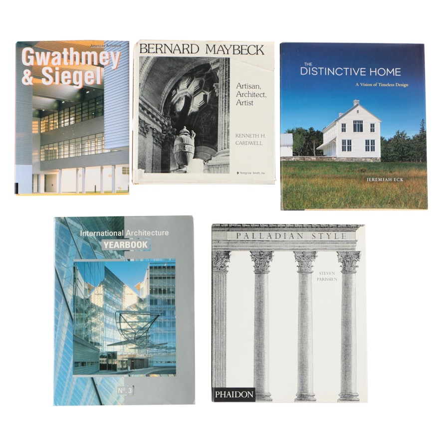 Architecture Books Including "Palladian Style" and "Bernard Maybeck"