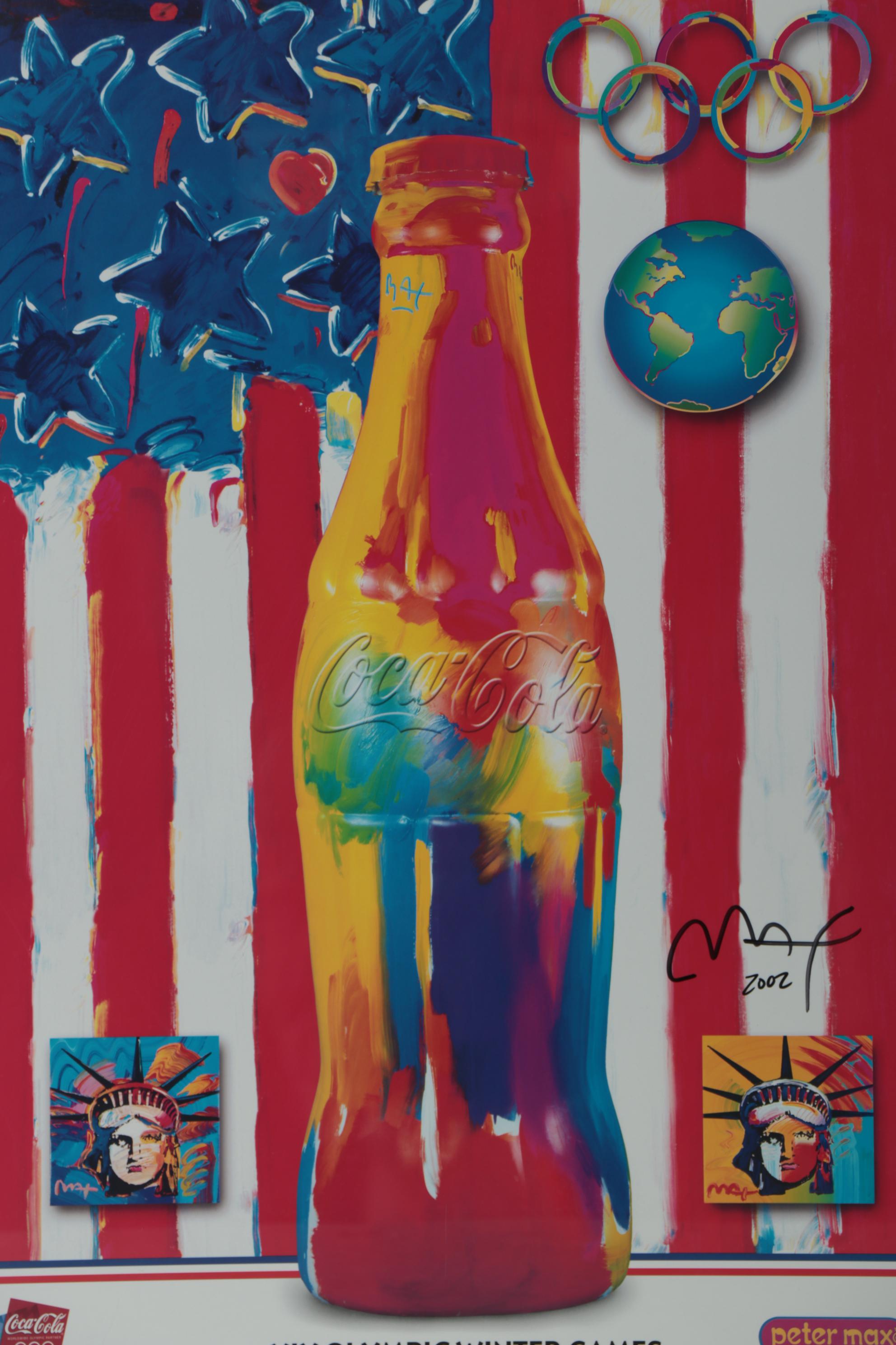 Peter Max 2002 Olympic Games Giclée Poster "Coca Cola/America"
