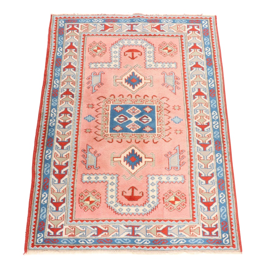 Hand-Knotted Turkish Heriz Wool Rug