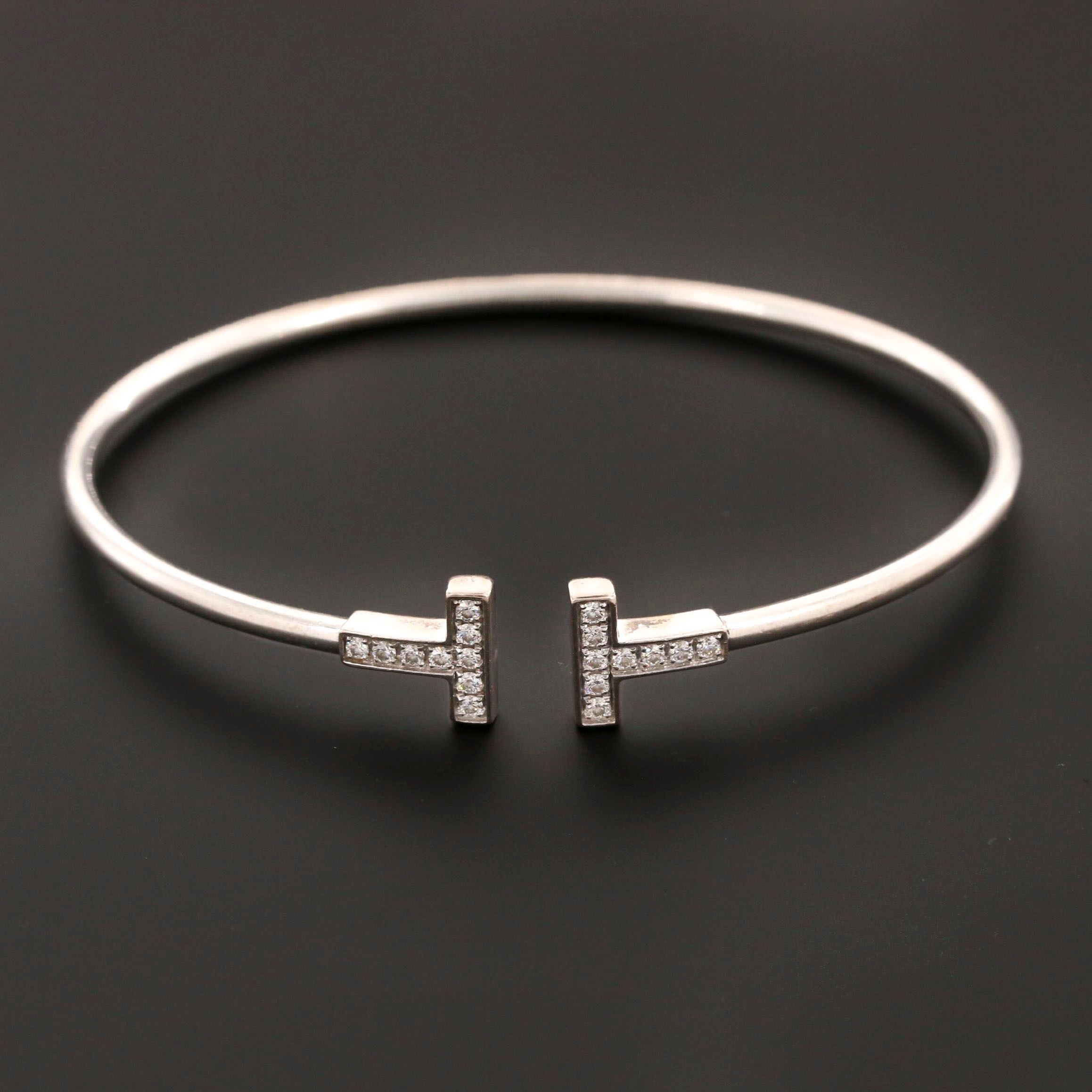 Tiffany & Co. 18K White Gold Tiffany "T" Diamond Cuff