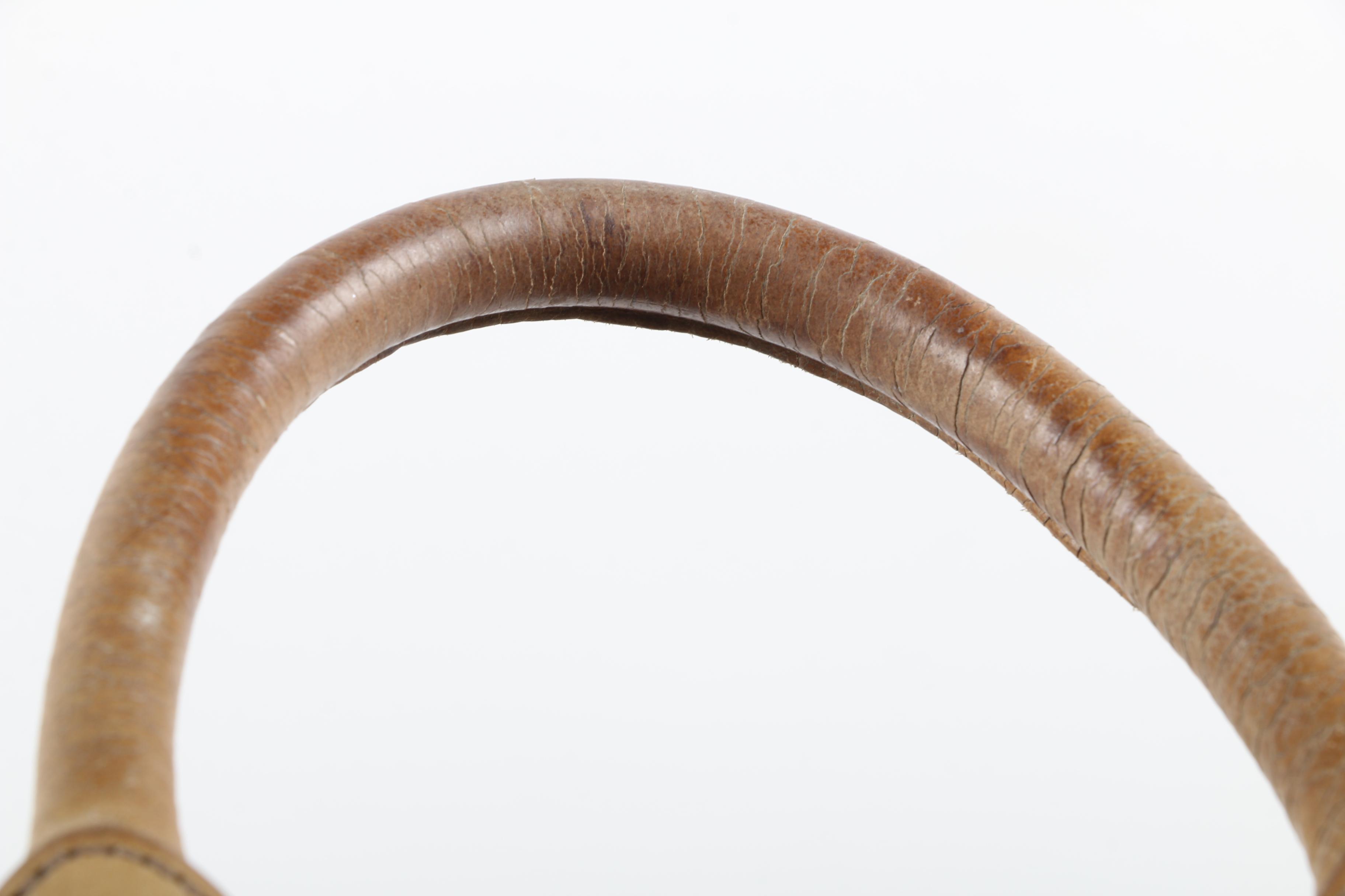 Miu Miu Two Way Bag in Distressed Beige Leather