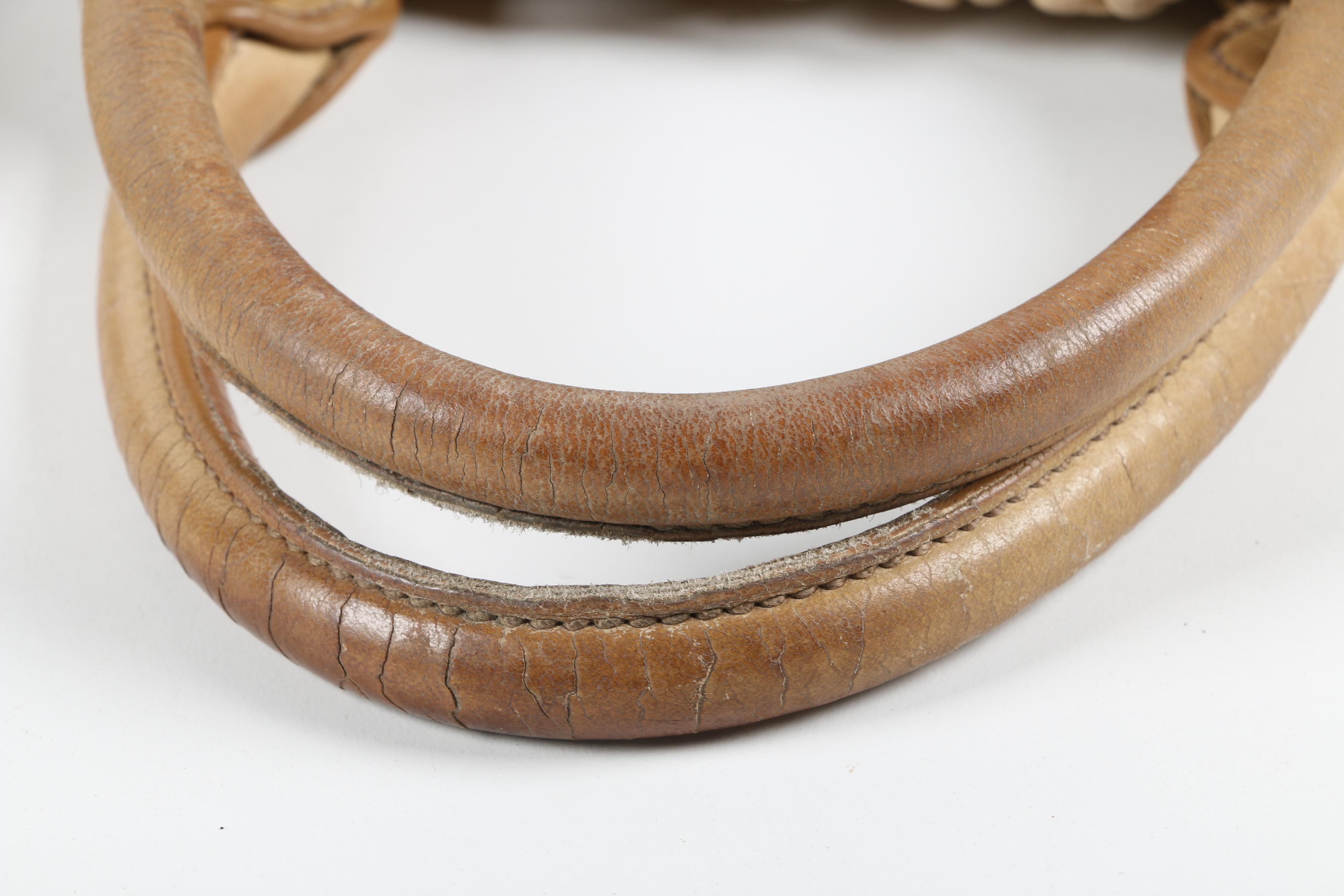 Miu Miu Two Way Bag in Distressed Beige Leather