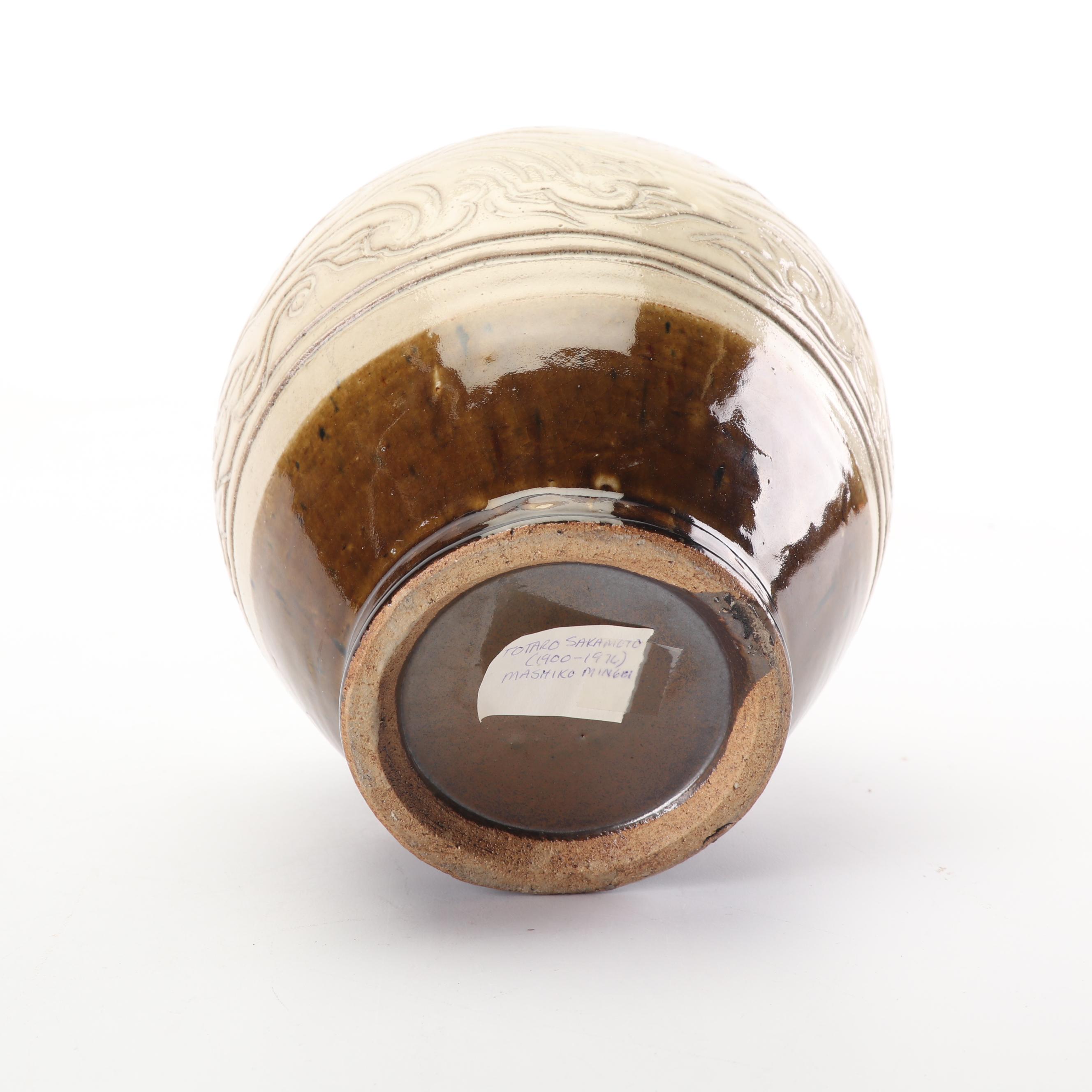 Sakuma Totaro Japanese Mashiko Mingei Art Pottery Vase