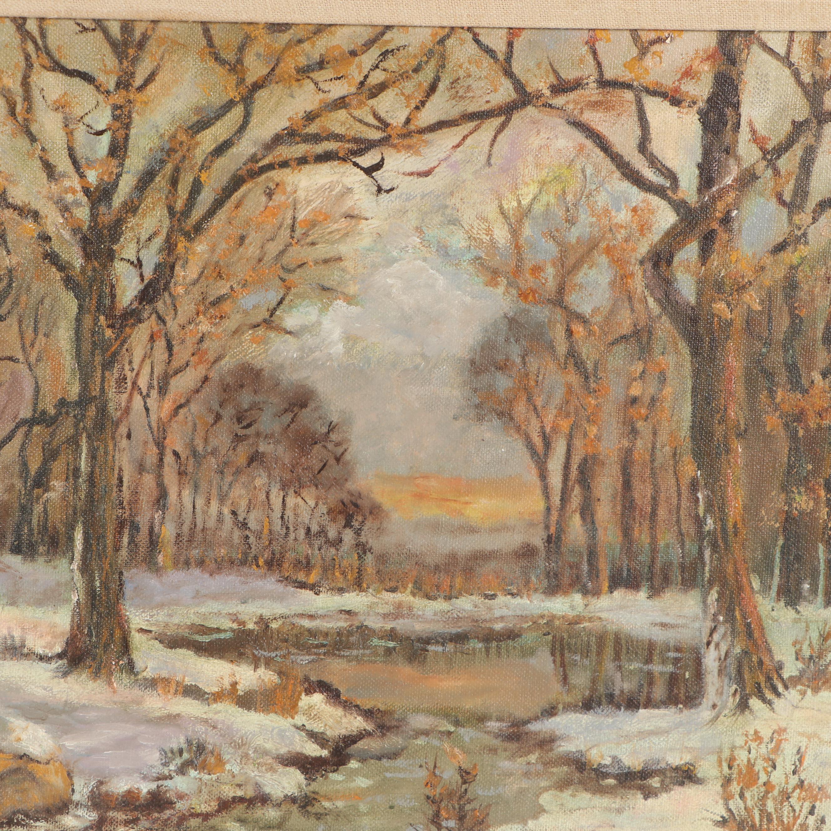 Winter Landscape Oil Painting
