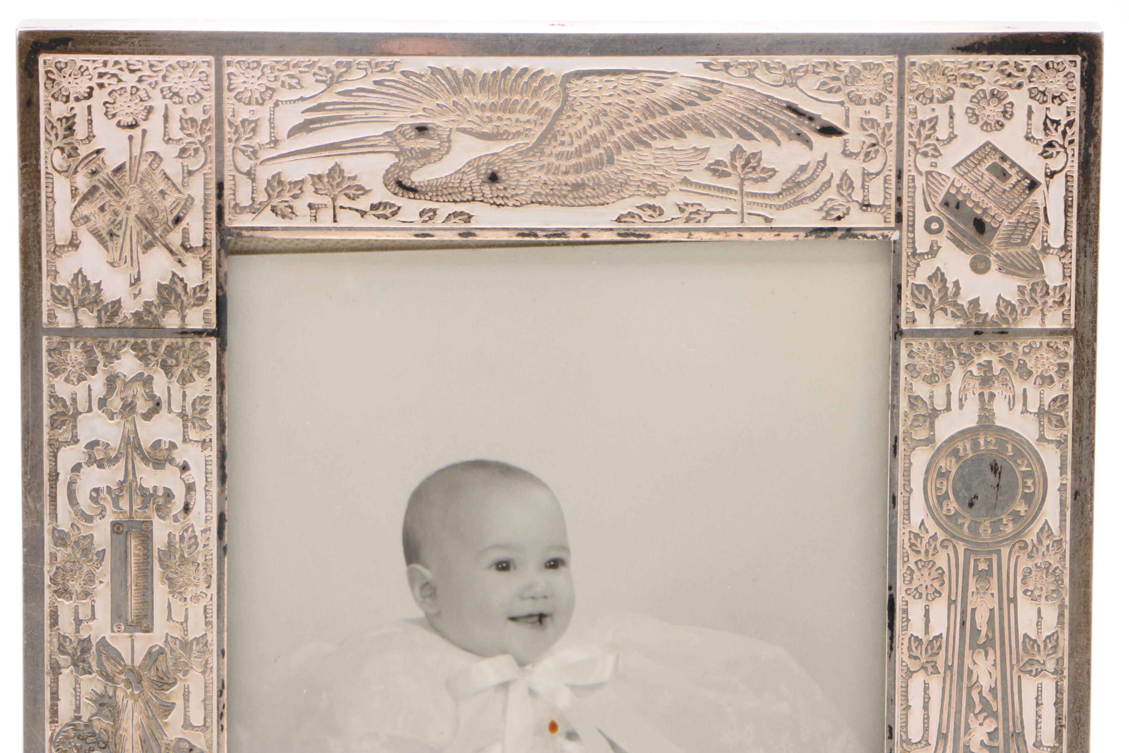 The Thome Co. Enameled Sterling Personalized Infant Photo Frame, 1964