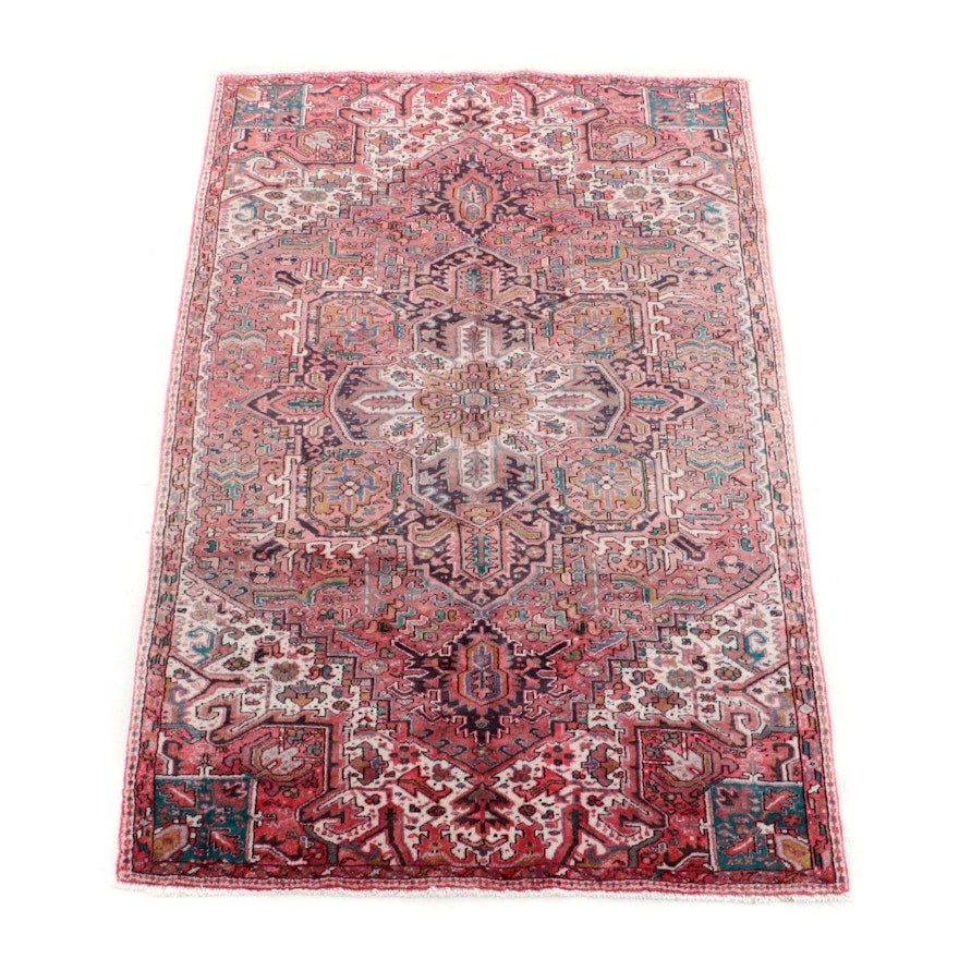 Hand-Knotted Persian Heriz Wool Rug