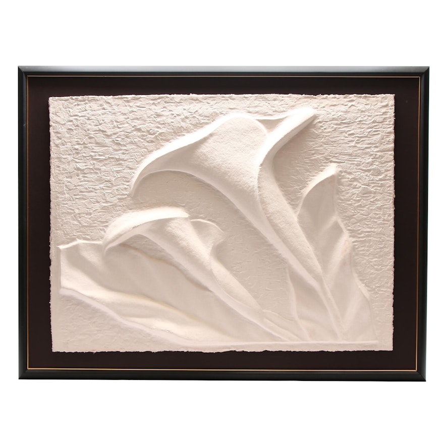 David Fisher Limited Edition Cast Paper Relief "Calla Lilies"