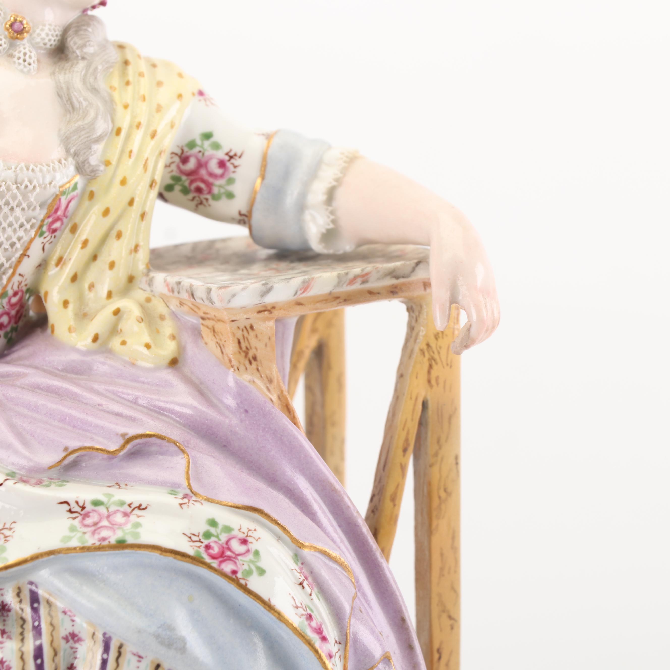 Meissen Porcelain Figurine of "Girl Sleeping in a Chair", Late 19th Century