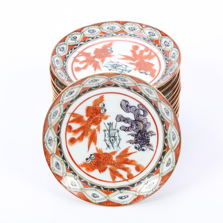 Chinese Porcelain Set of Dishes, Hand Painted