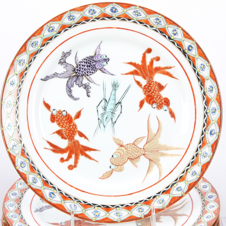 Chinese Porcelain Set of Dishes, Hand Painted