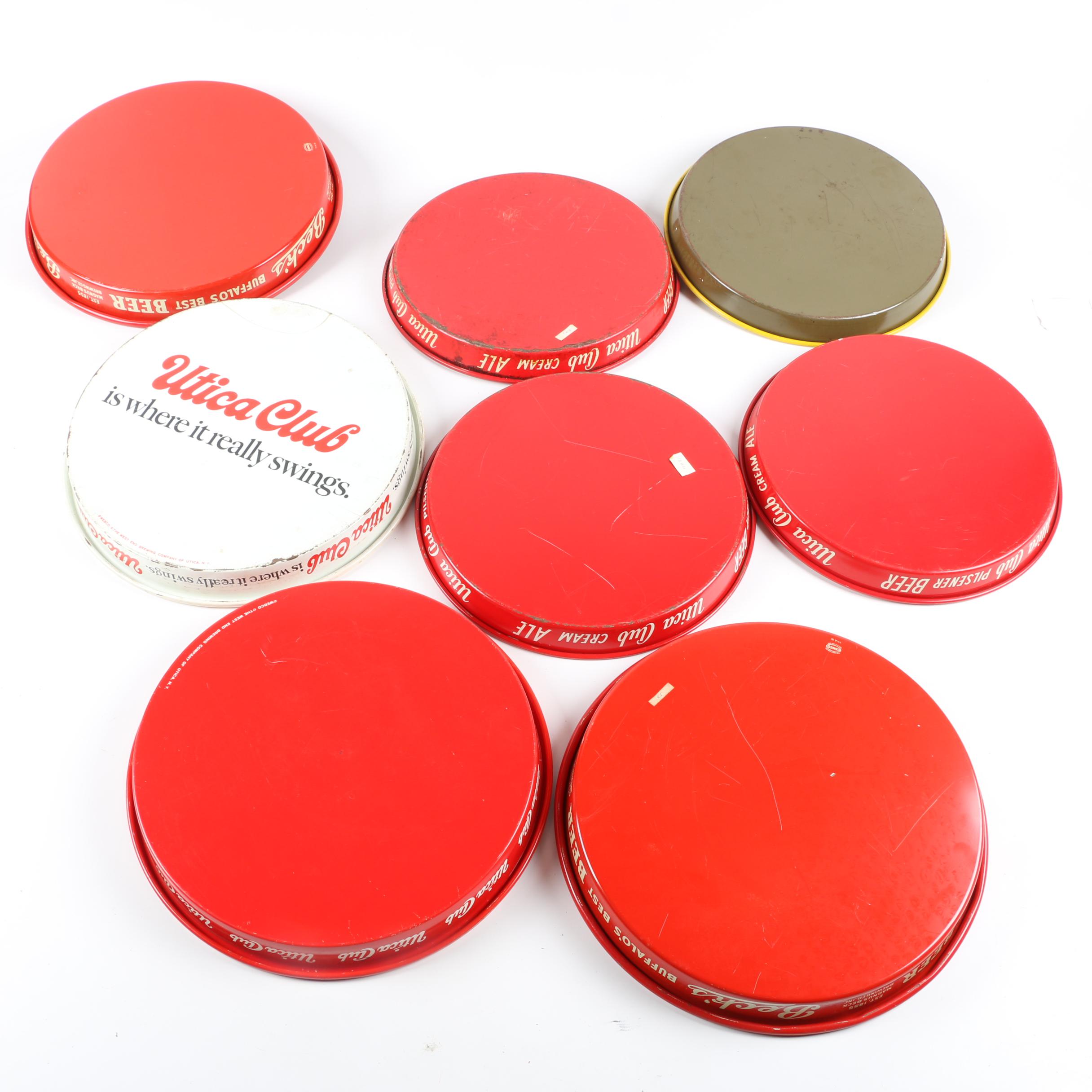 Enameled Tin Beer Serving Trays including West End Brewing Co. and Beck