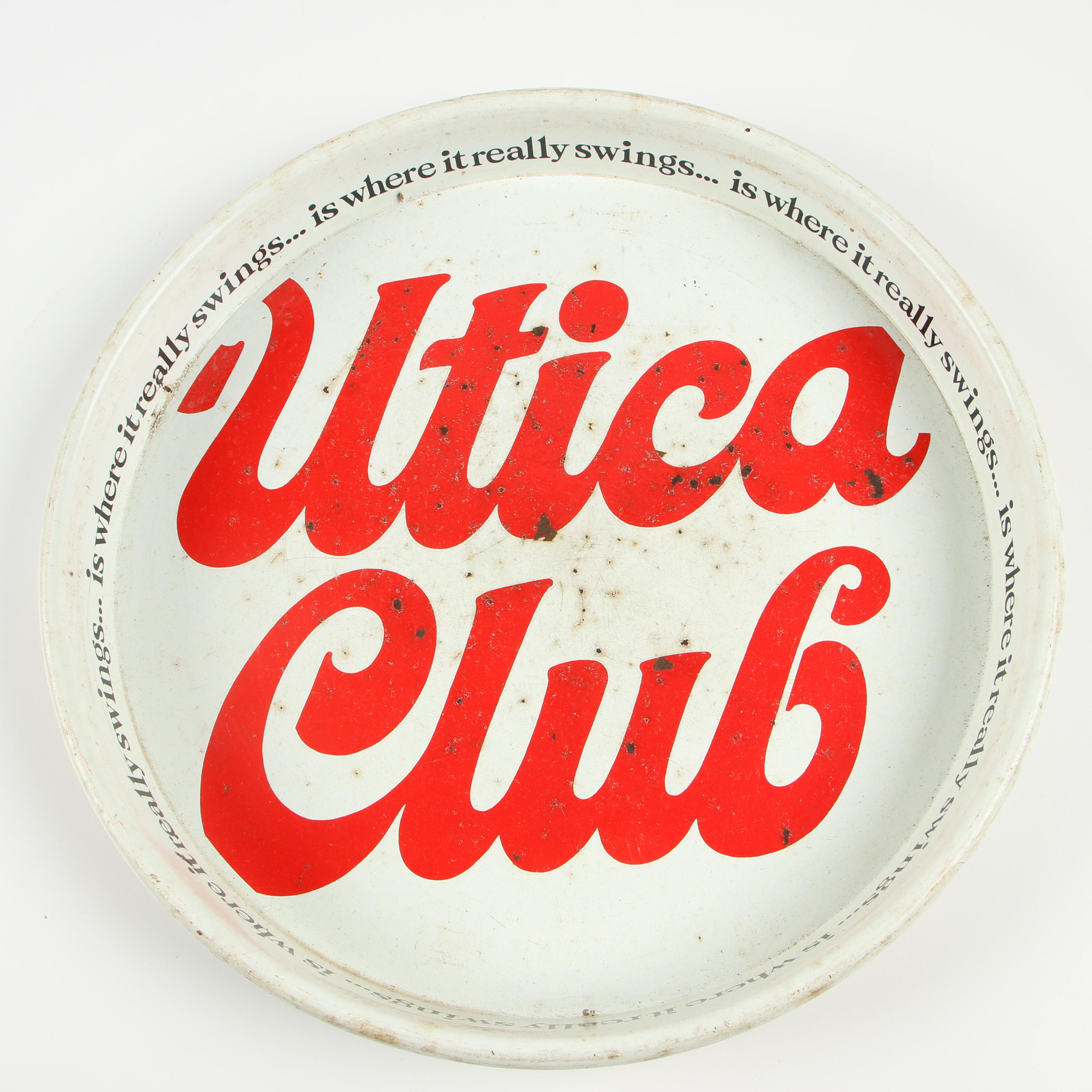 Enameled Tin Beer Serving Trays including Genesee and Utica Club