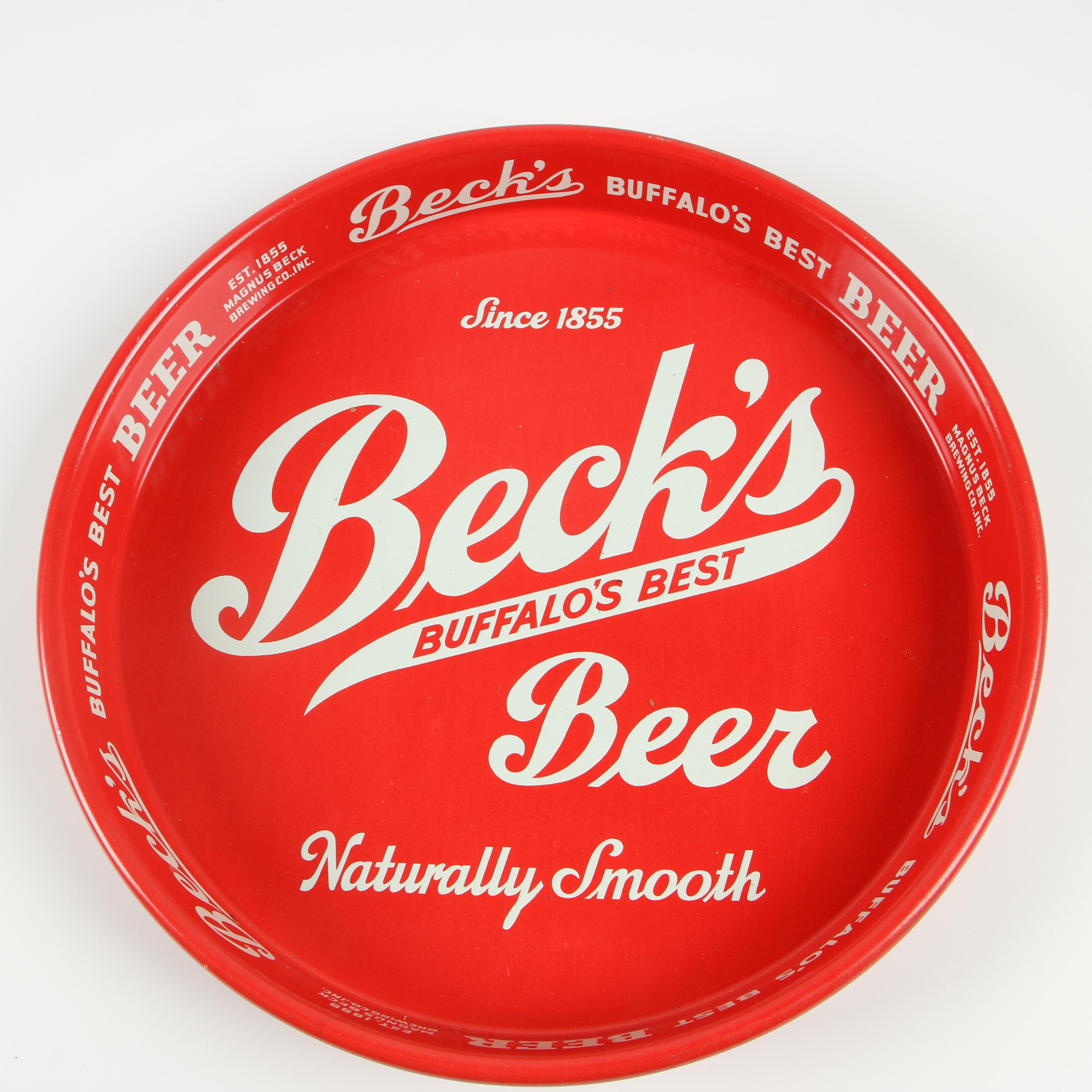 Enameled Tin Beer Serving Trays including Genesee and Utica Club