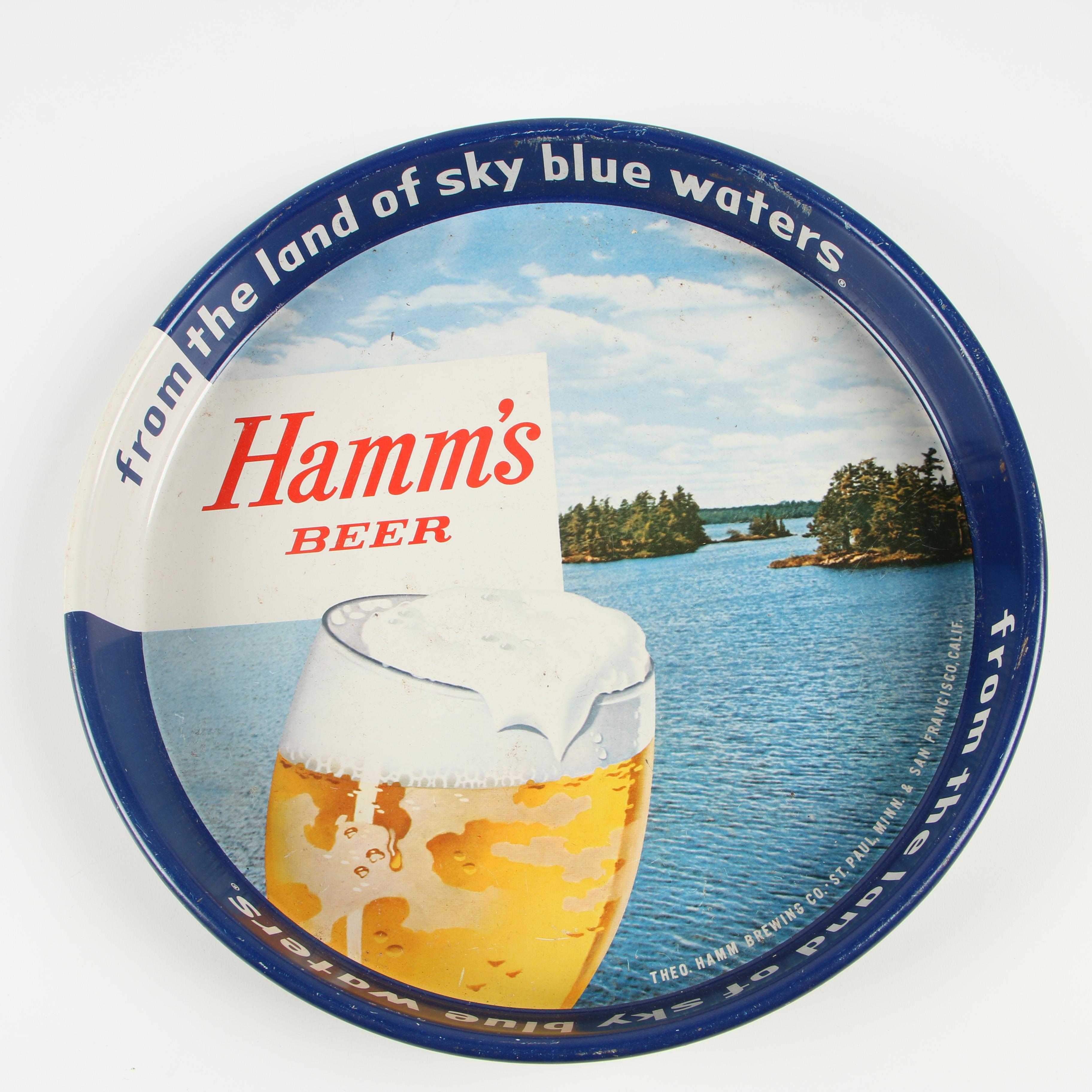 Enameled Tin Beer Serving Trays including Genesee and Utica Club