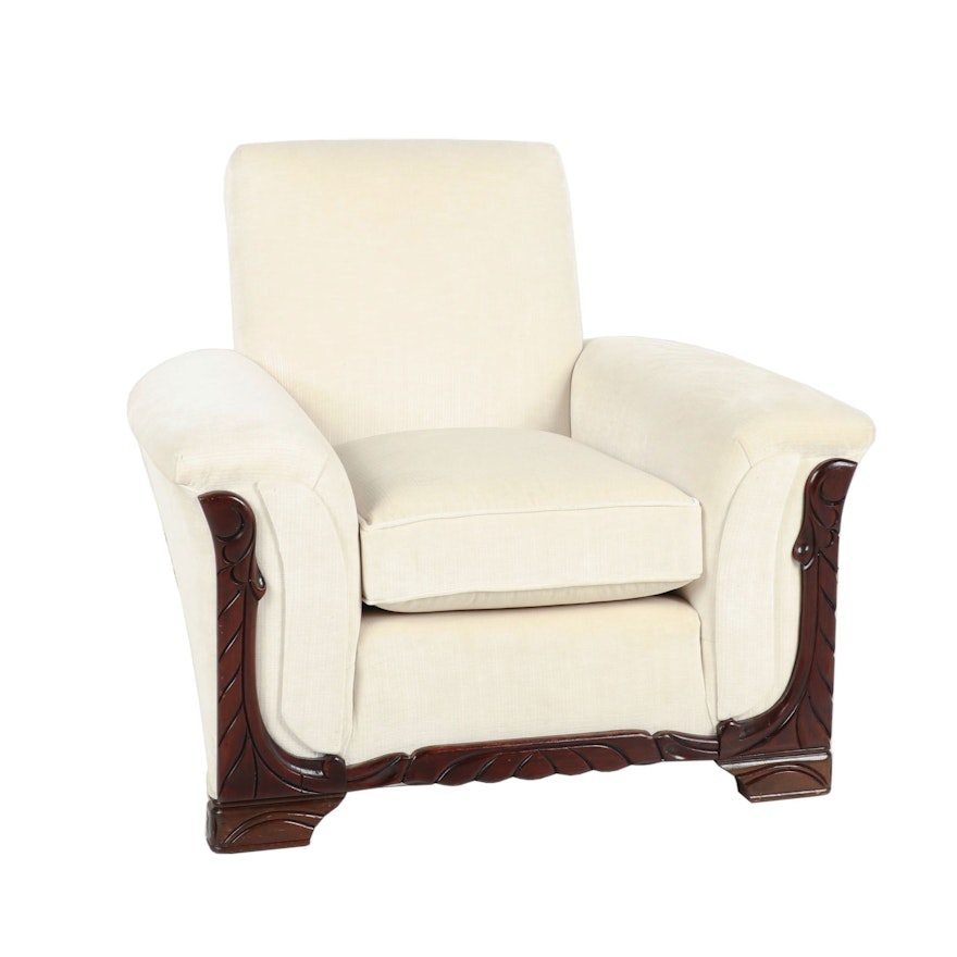 Art Deco Style Velvet Upholstered Arm Chair
