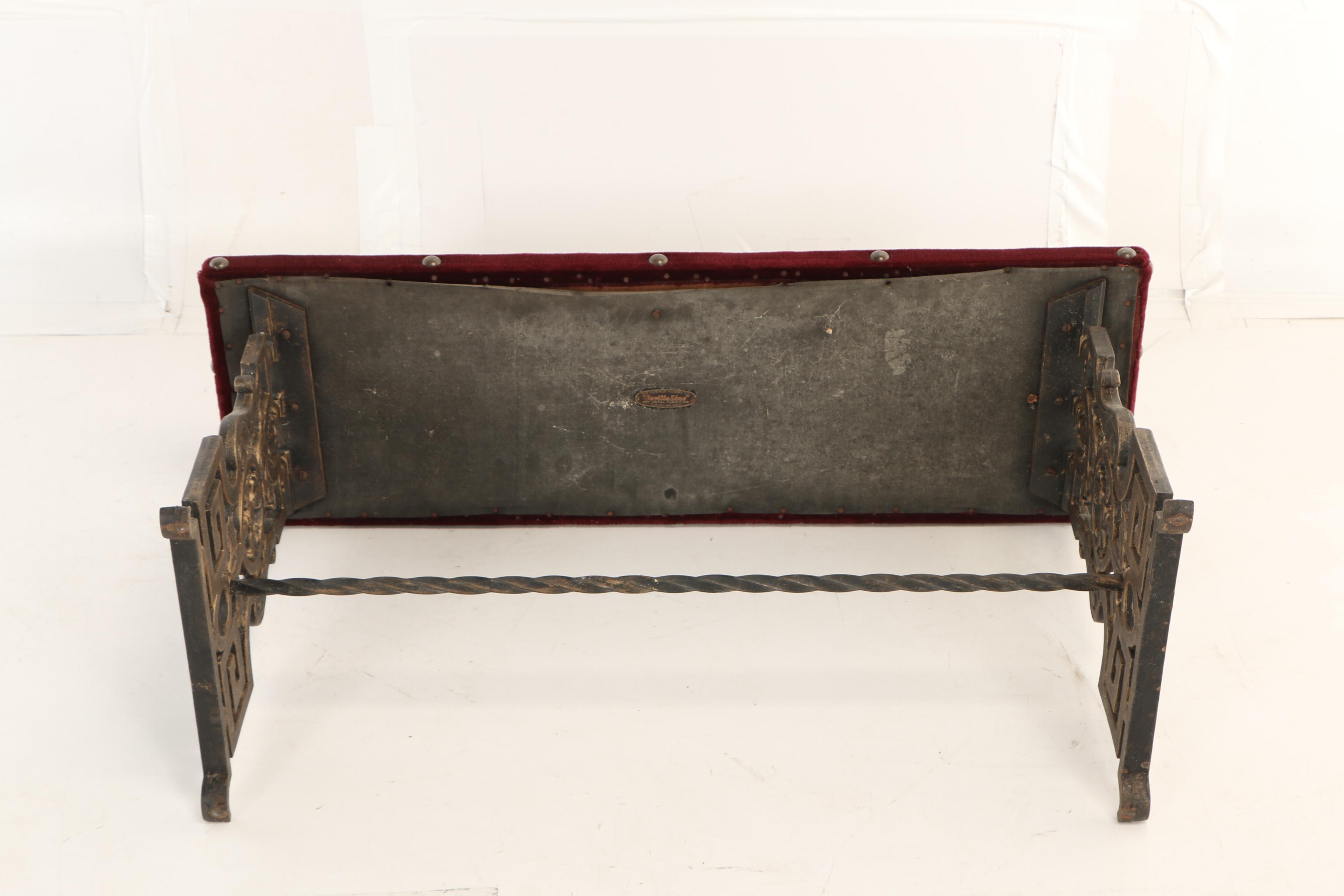 The Superior Foundry Co., "Seville Line" Gilt and Cast Iron Bench, Circa 1930
