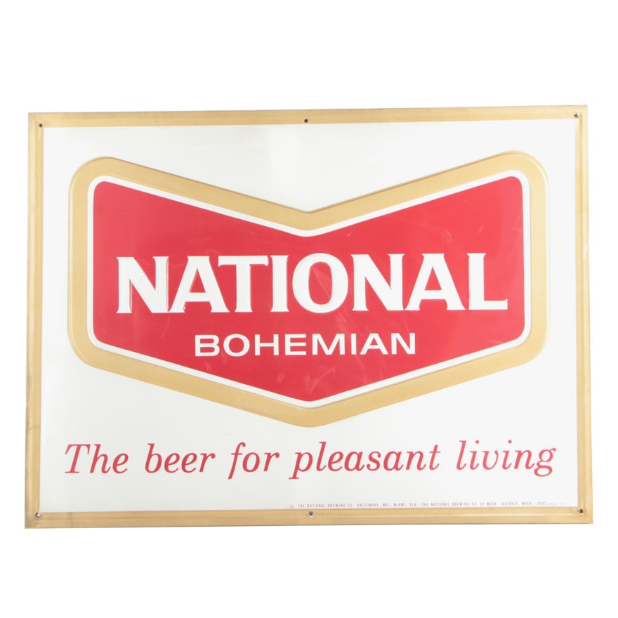 Large National Bohemian Advertising Sign, "The Beer for Pleasant Living"