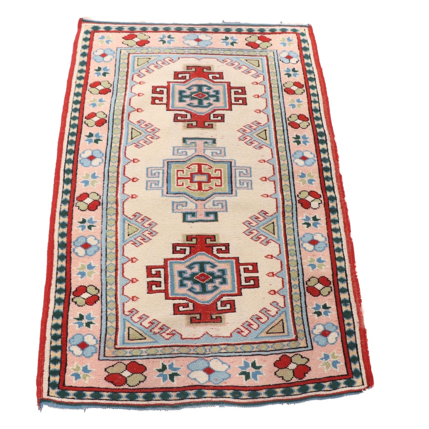 Hand-Knotted Turkish Kazak Wool Rug