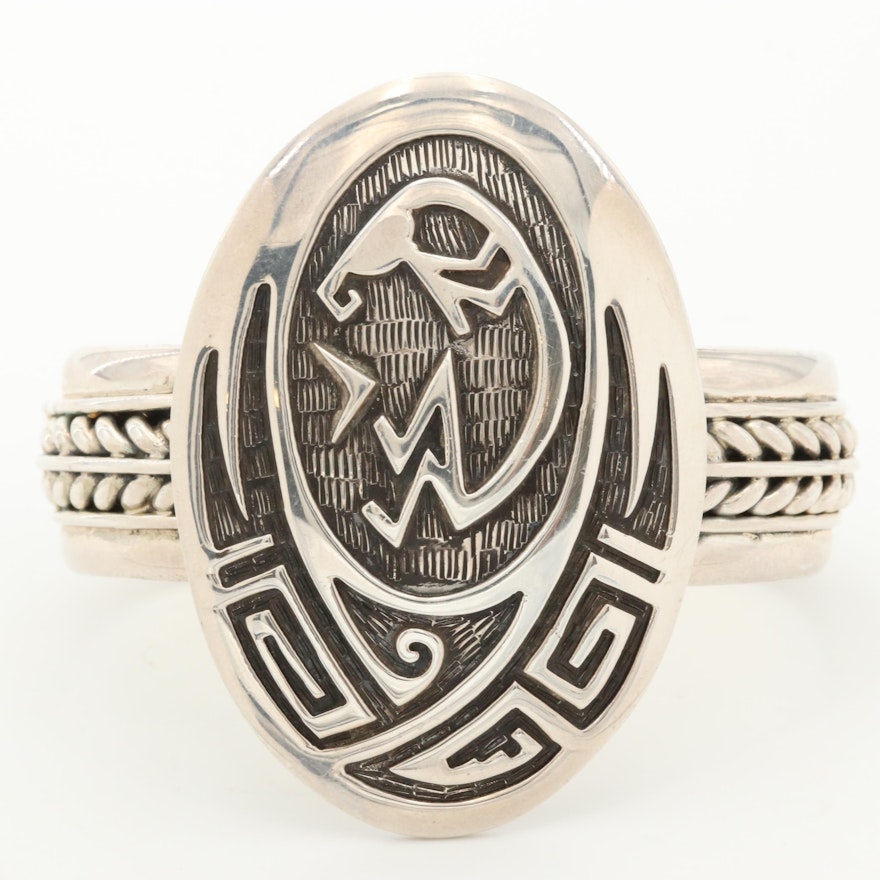 Dorothy Chavez Kewa and Artie Yellowhorse Navajo Diné Sterling Cuff Bracelet