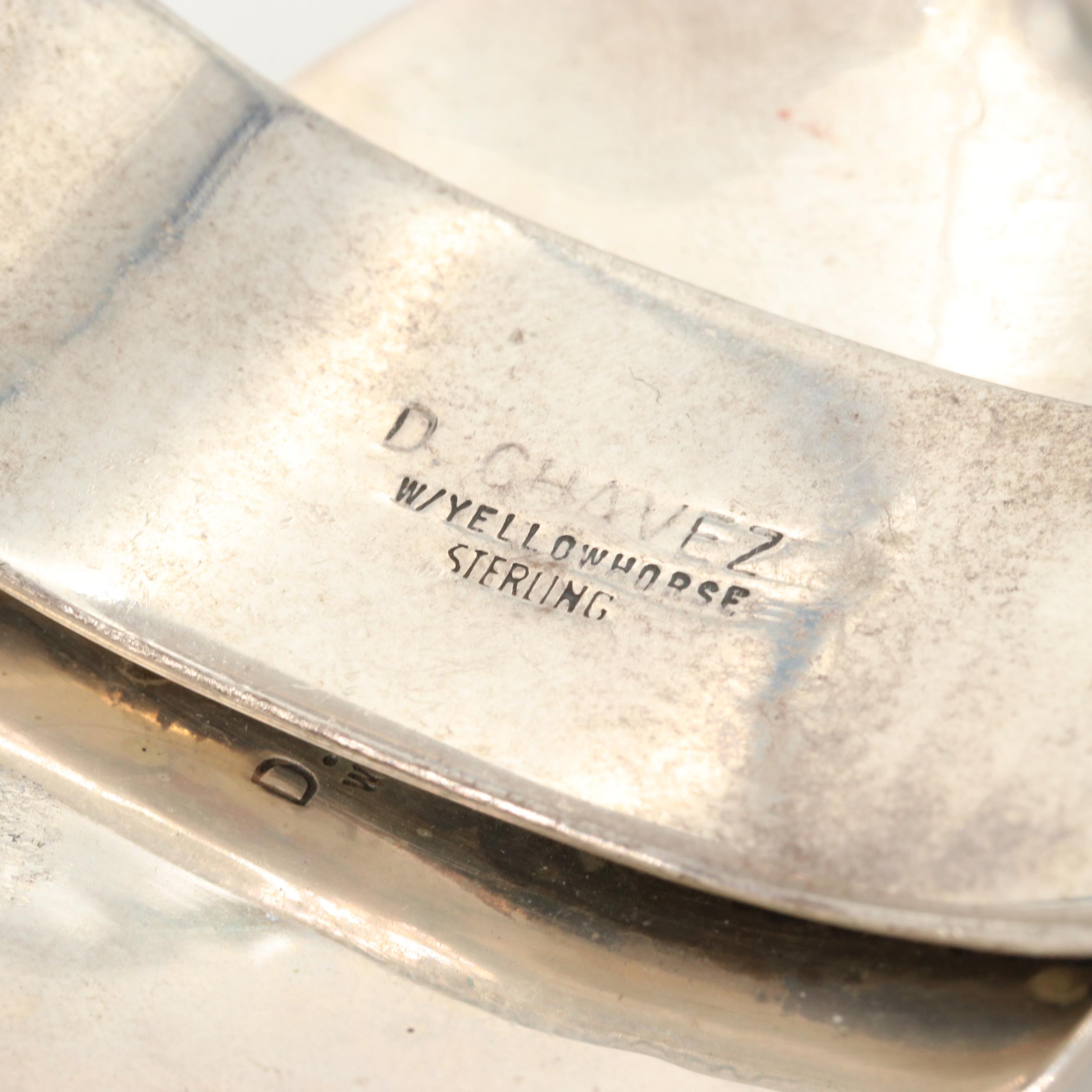 Dorothy Chavez Kewa and Artie Yellowhorse Navajo Diné Sterling Cuff Bracelet