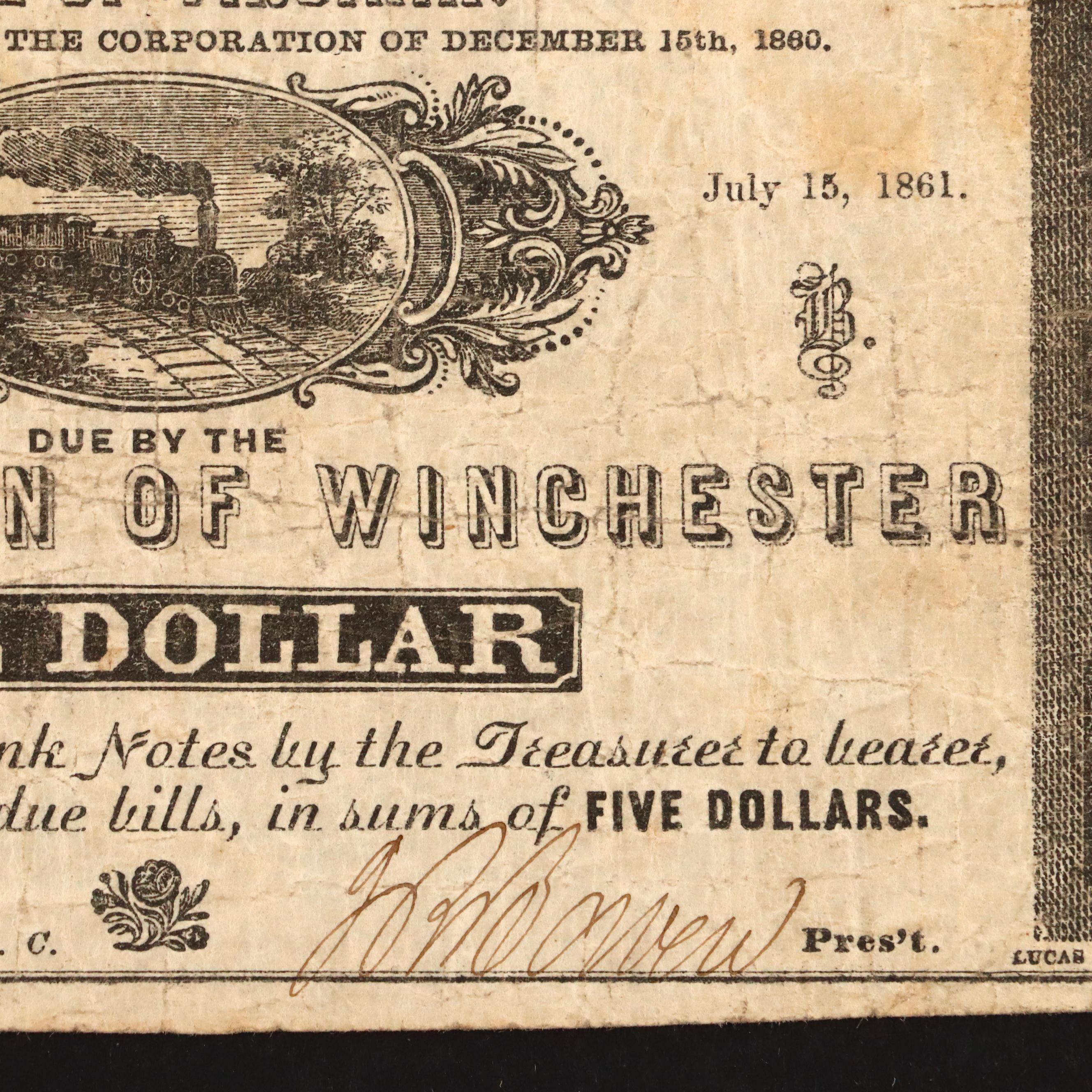 Seven Different Circa 1860 Obsolete Currency Notes