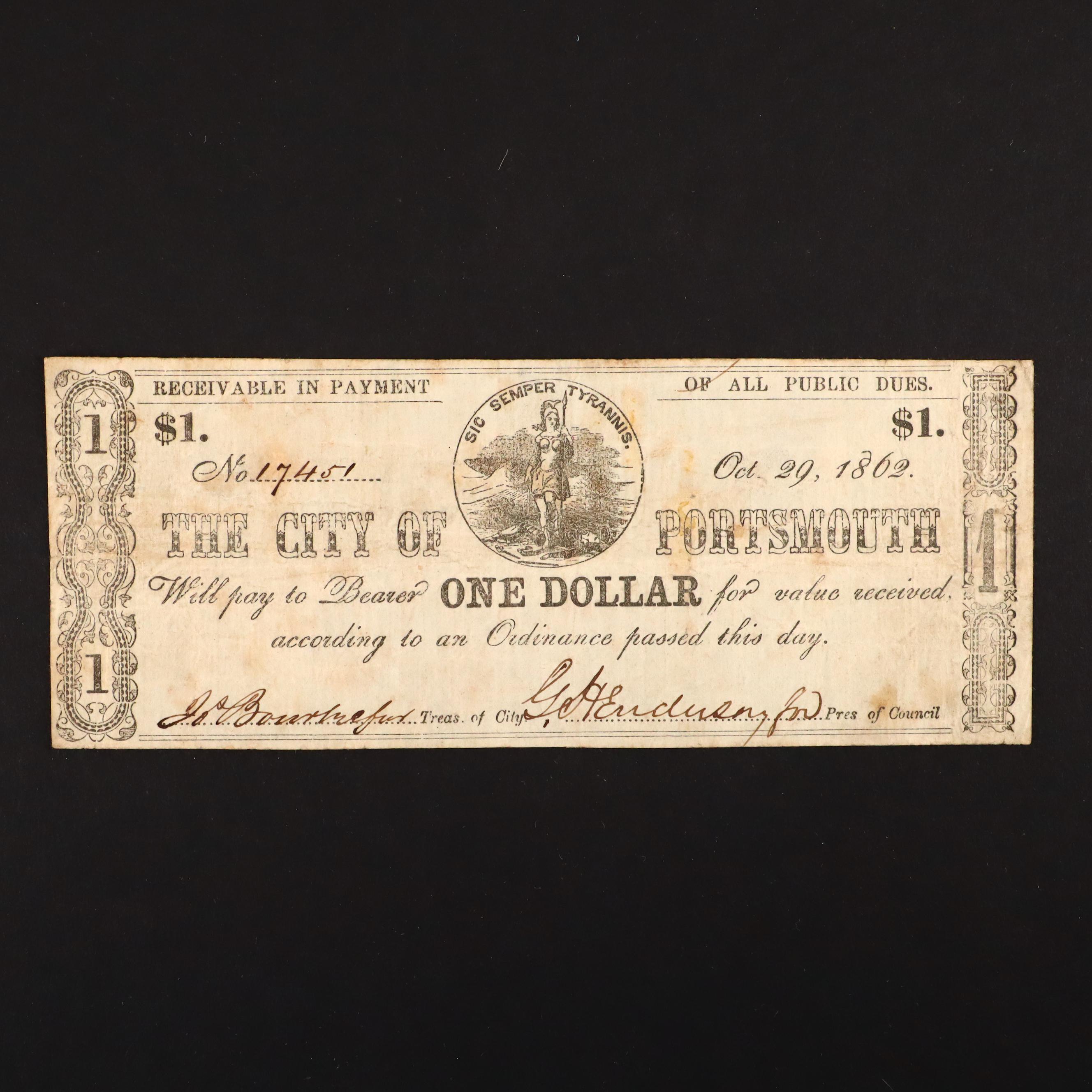 Seven Different Circa 1860 Obsolete Currency Notes