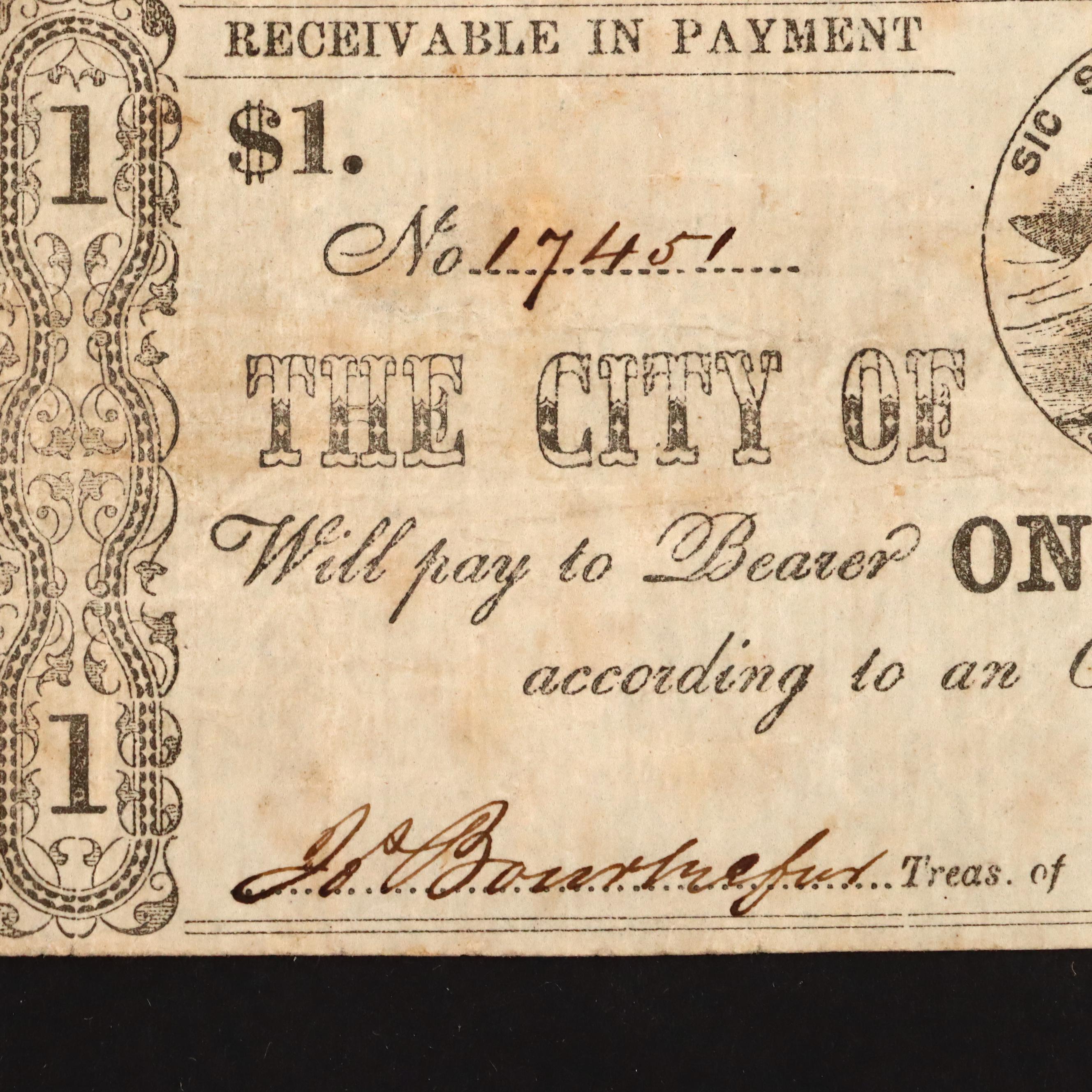 Seven Different Circa 1860 Obsolete Currency Notes