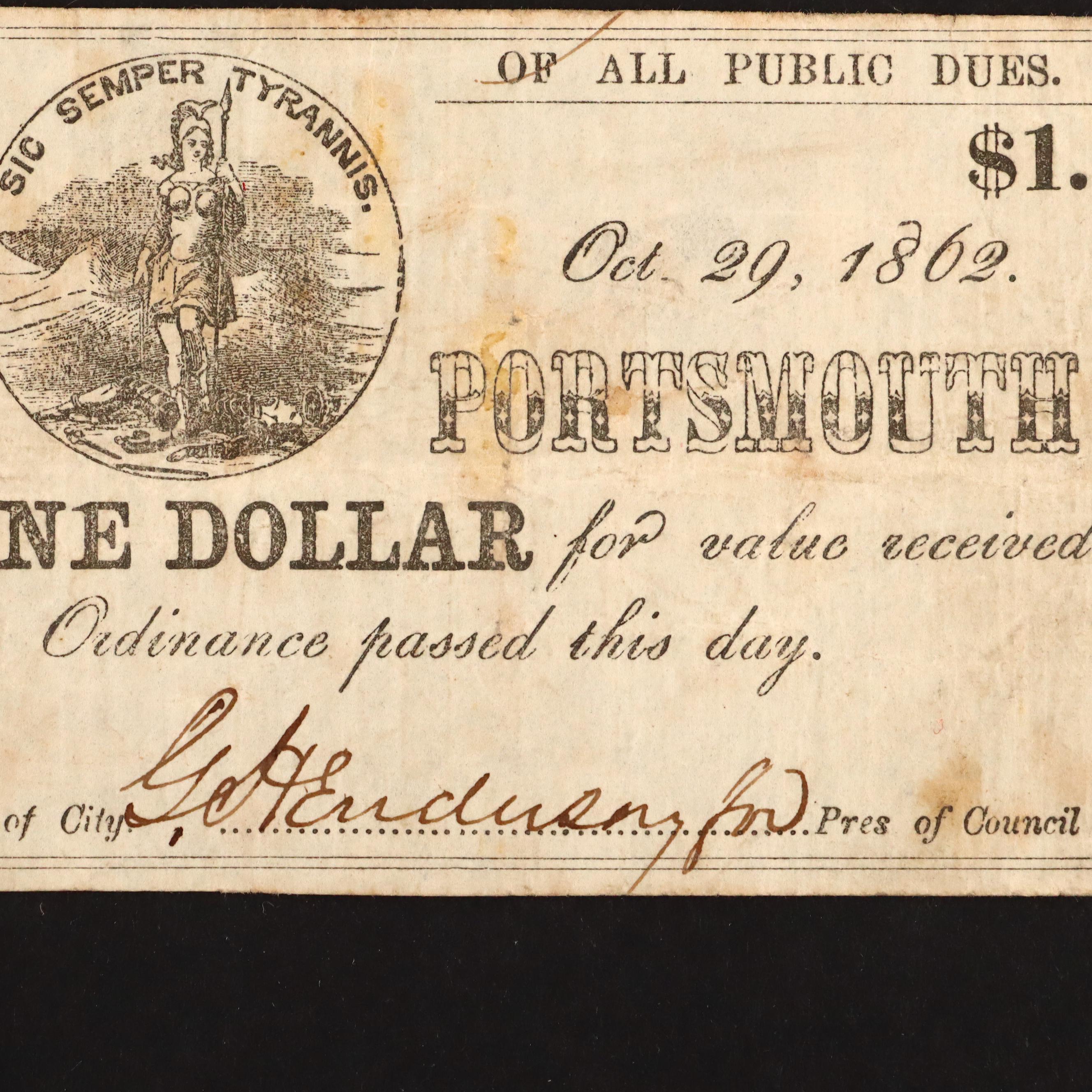 Seven Different Circa 1860 Obsolete Currency Notes